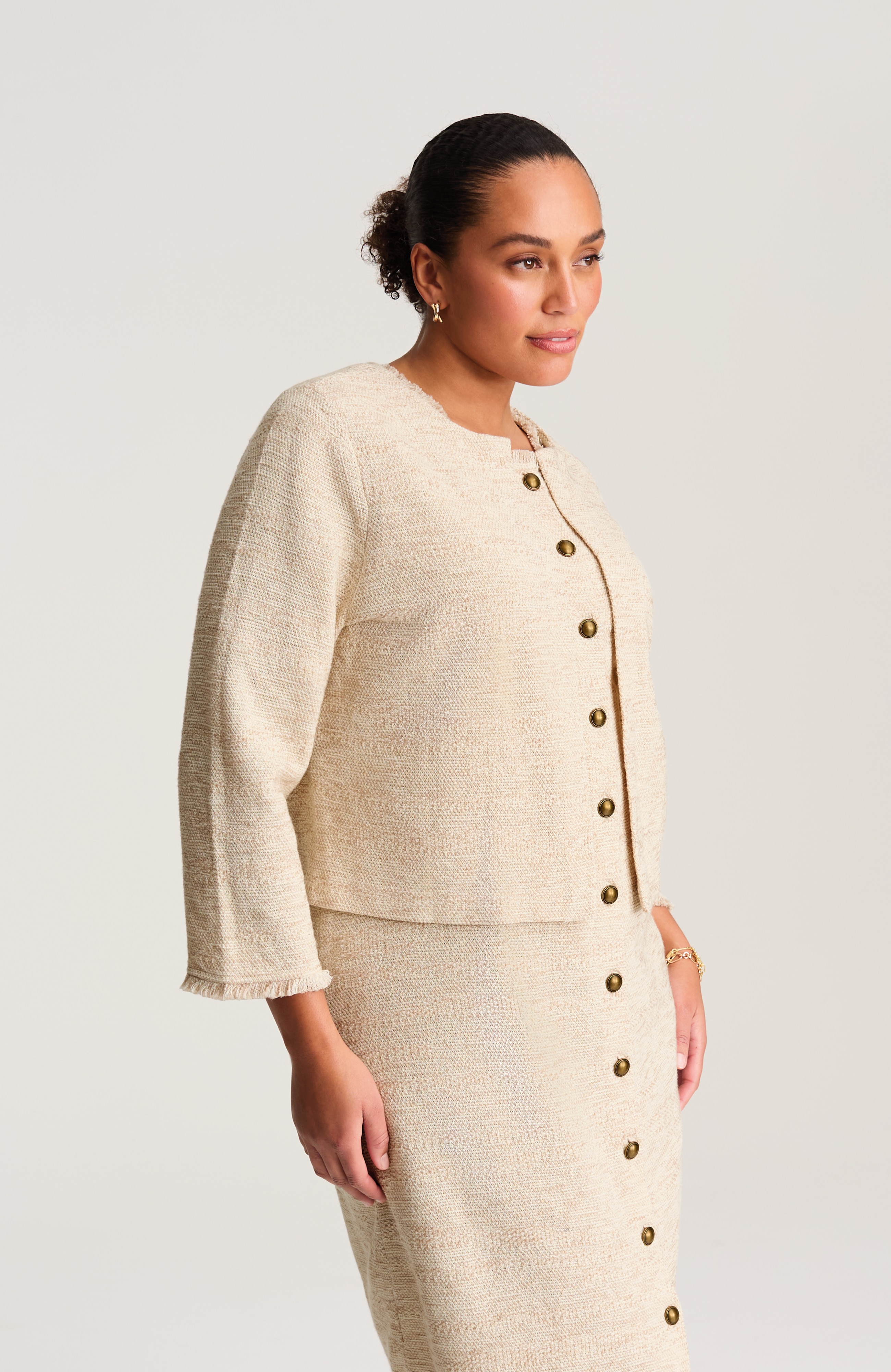 tweed-mix cardi