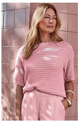 Image for Textured Elbow-Sleeve Sweater