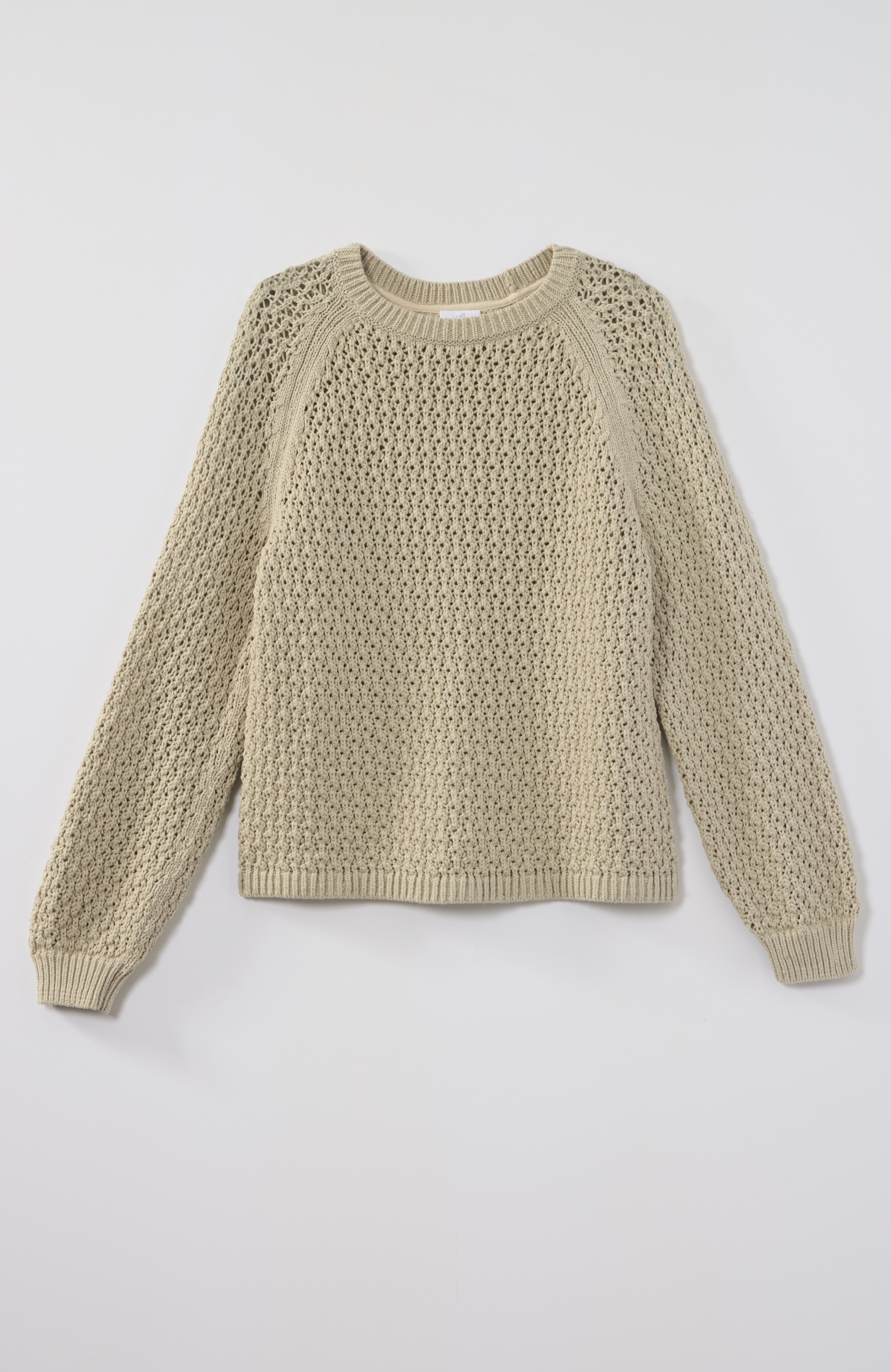 lace-textured cotton sweater