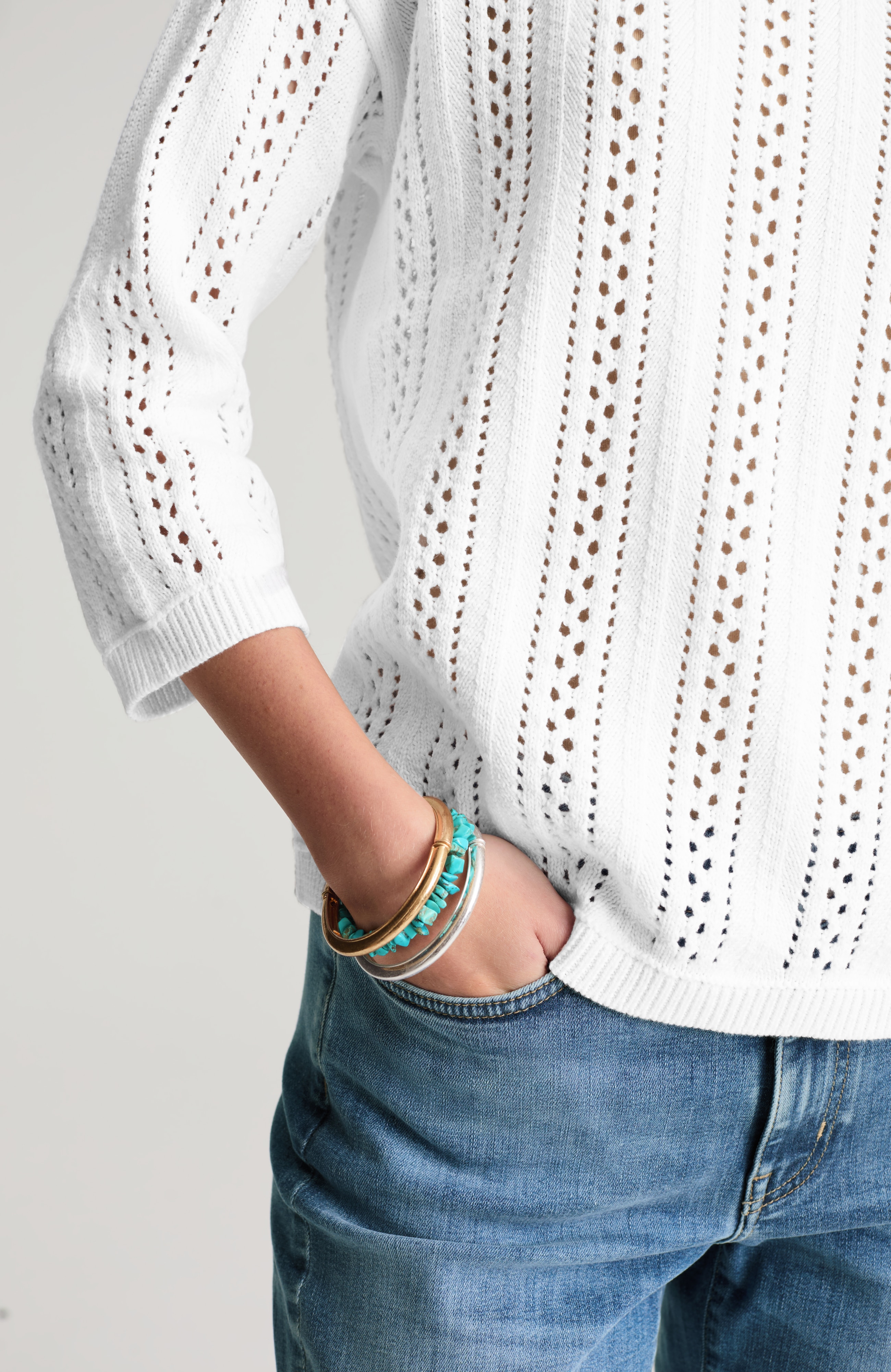 open-stitched sweater