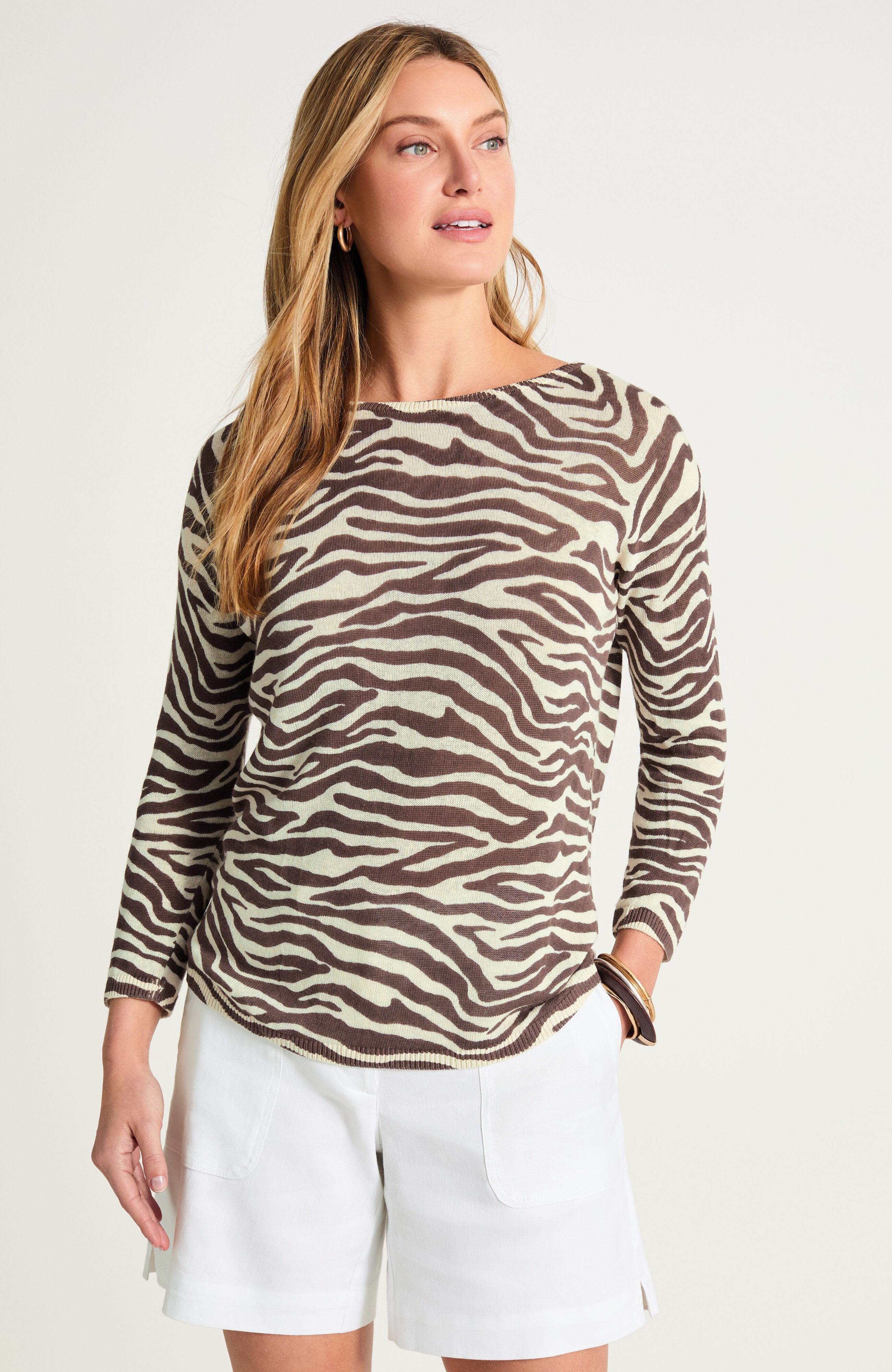 lightweight zebra-print sweater