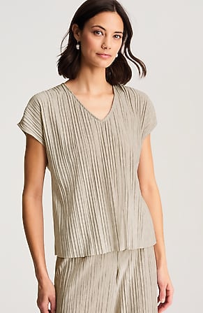 Image for Pure Jill Pleated Cap-Sleeve Top