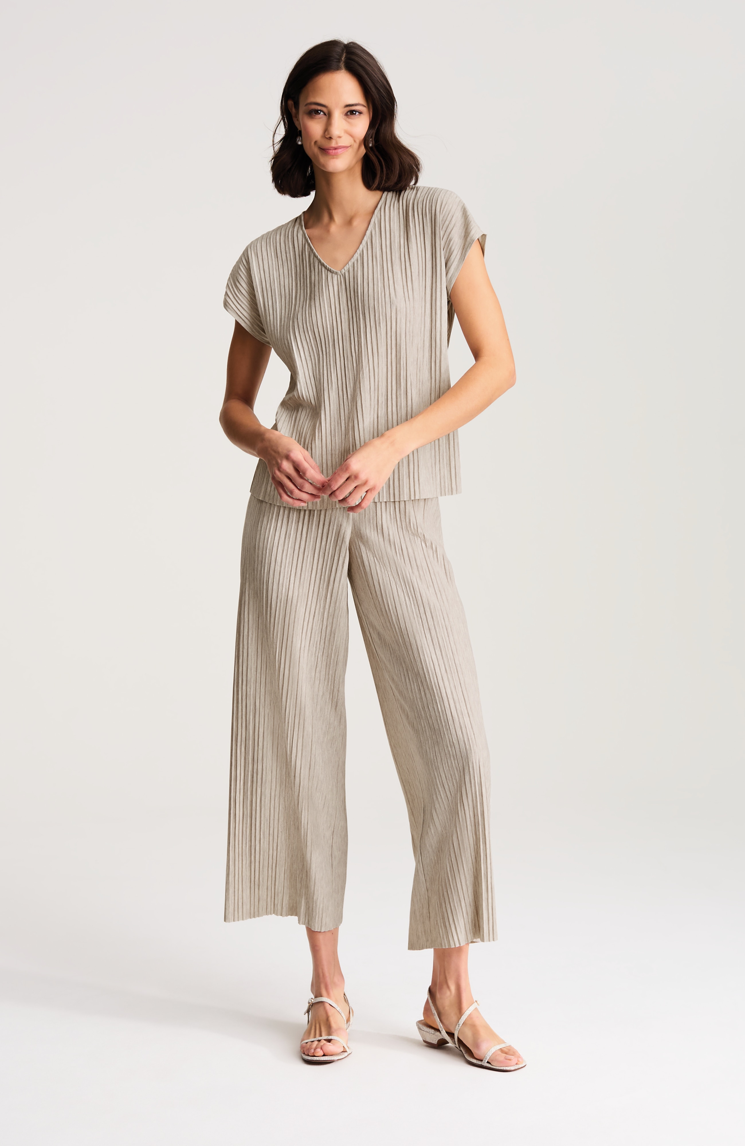 PJ PLEATED CAP-SLEEVE TOP | JJill