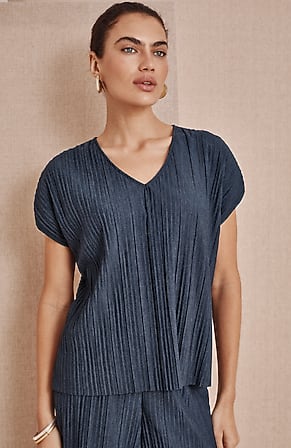 Image for Pure Jill Pleated Cap-Sleeve Top