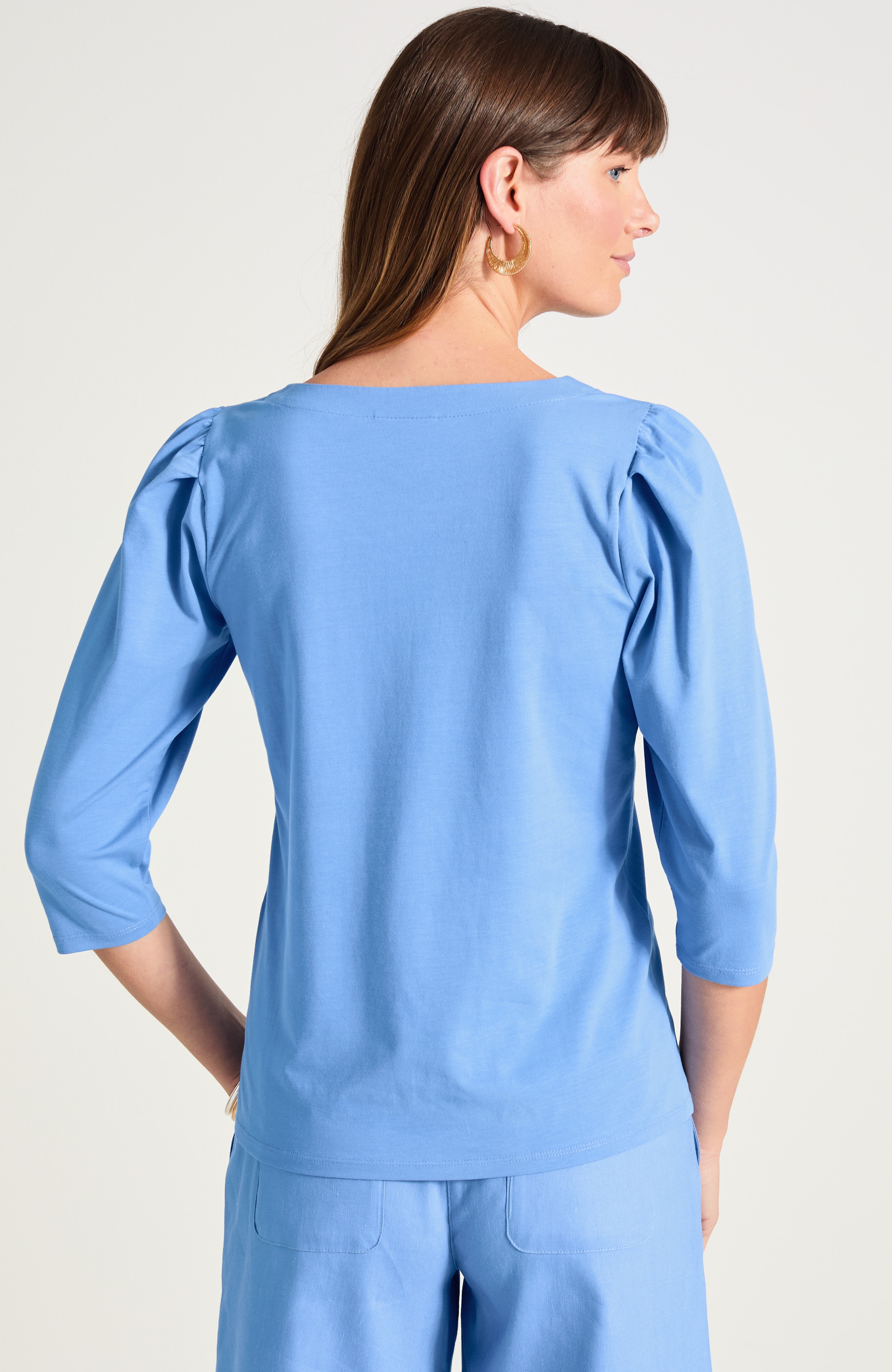 ruched-sleeve tee
