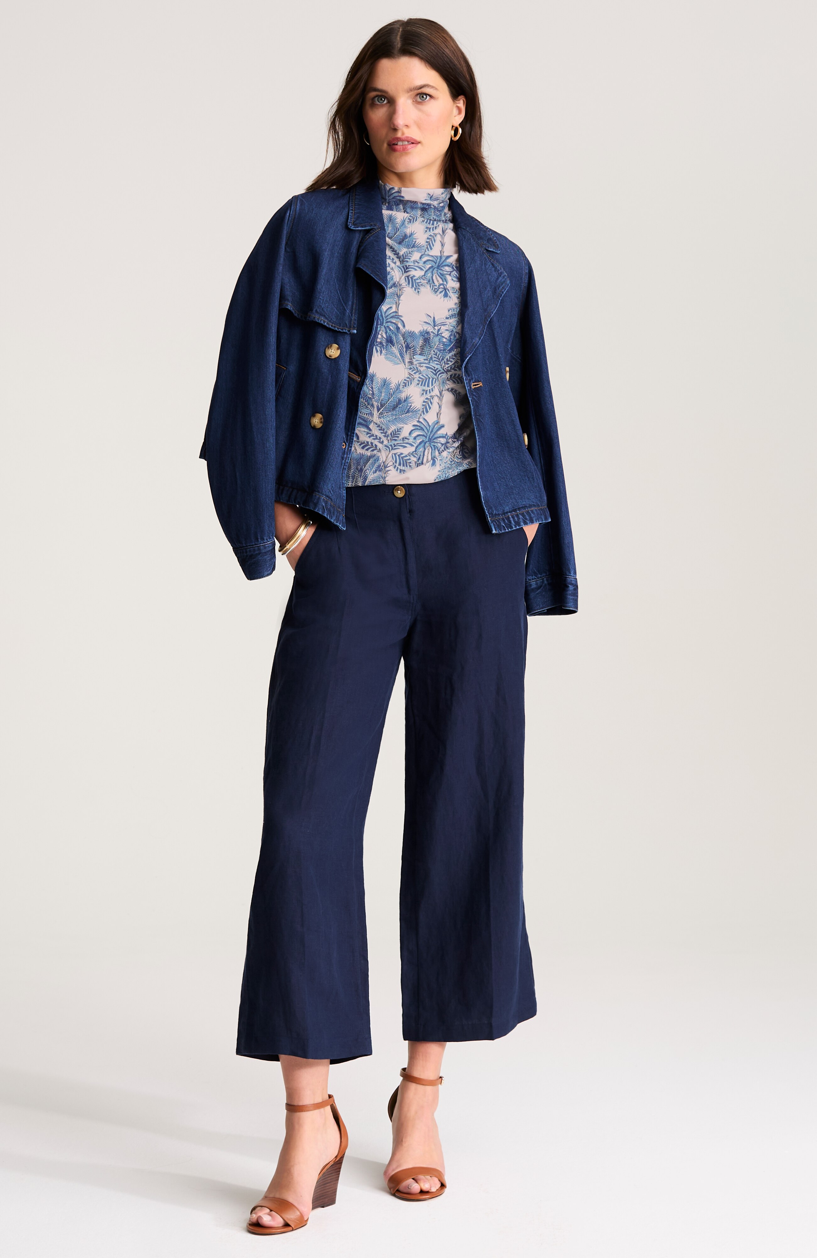 luxe supima® shirred mock-neck top