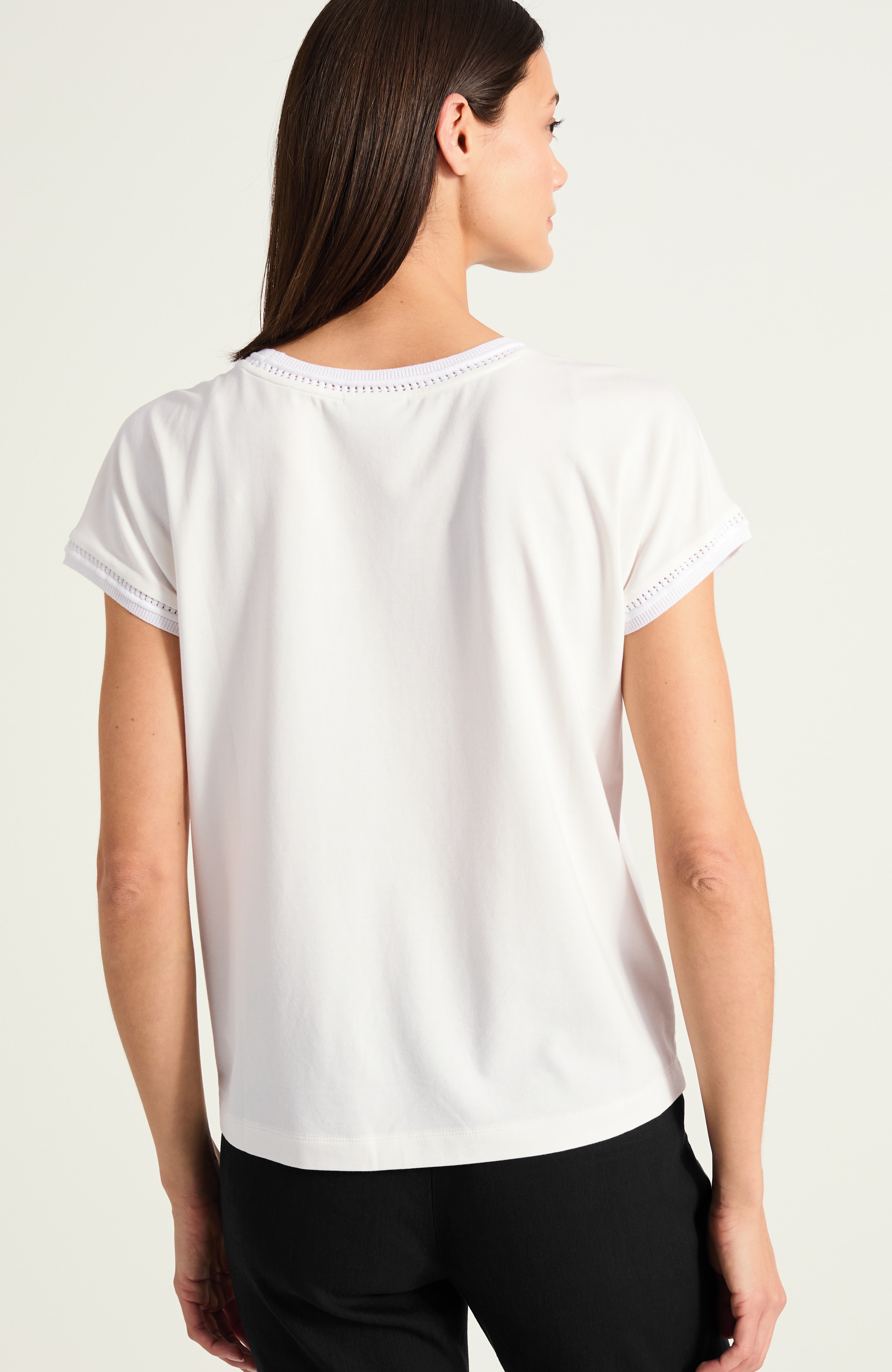 knit extended-cap-sleeve top