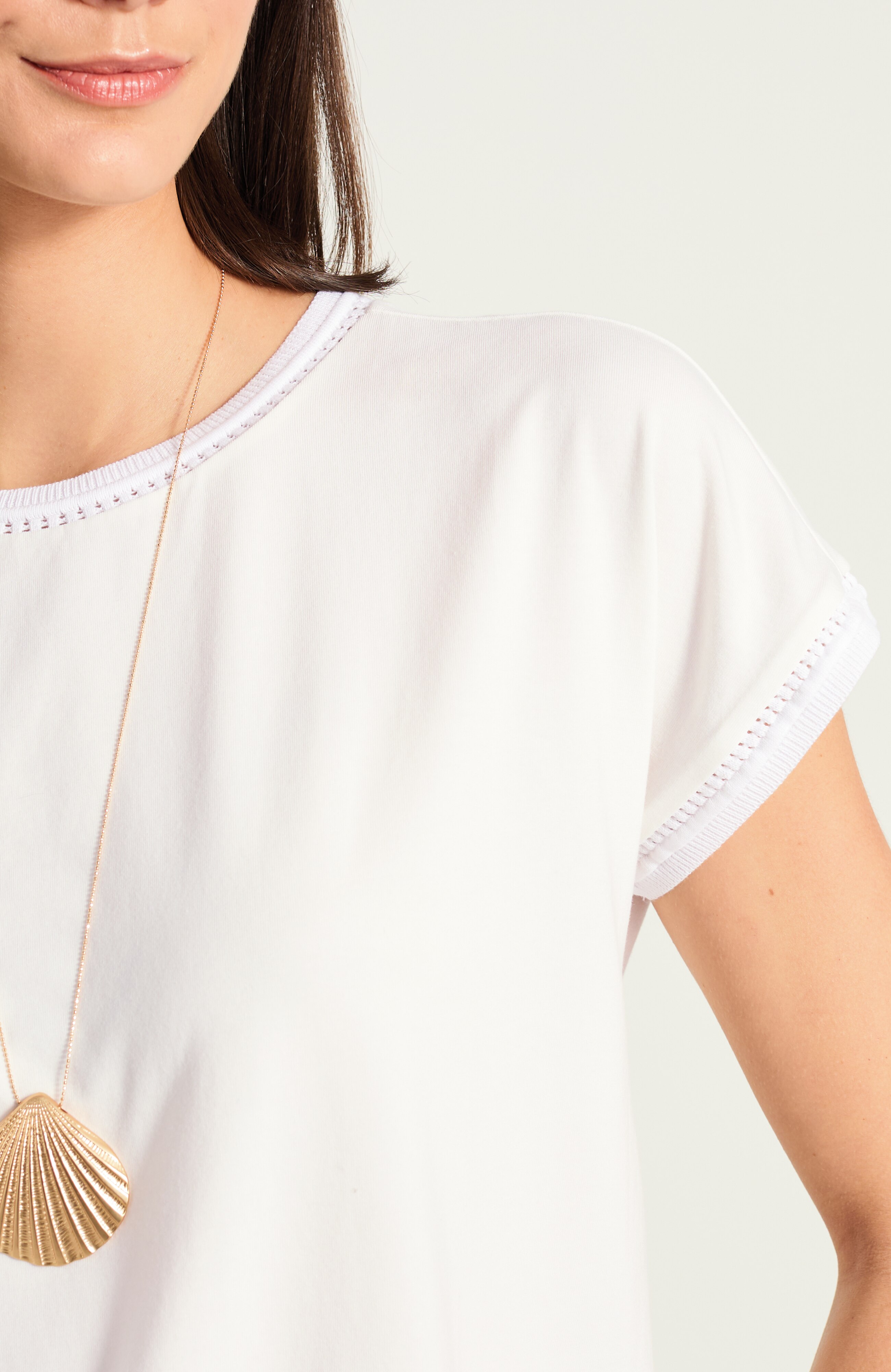knit extended-cap-sleeve top