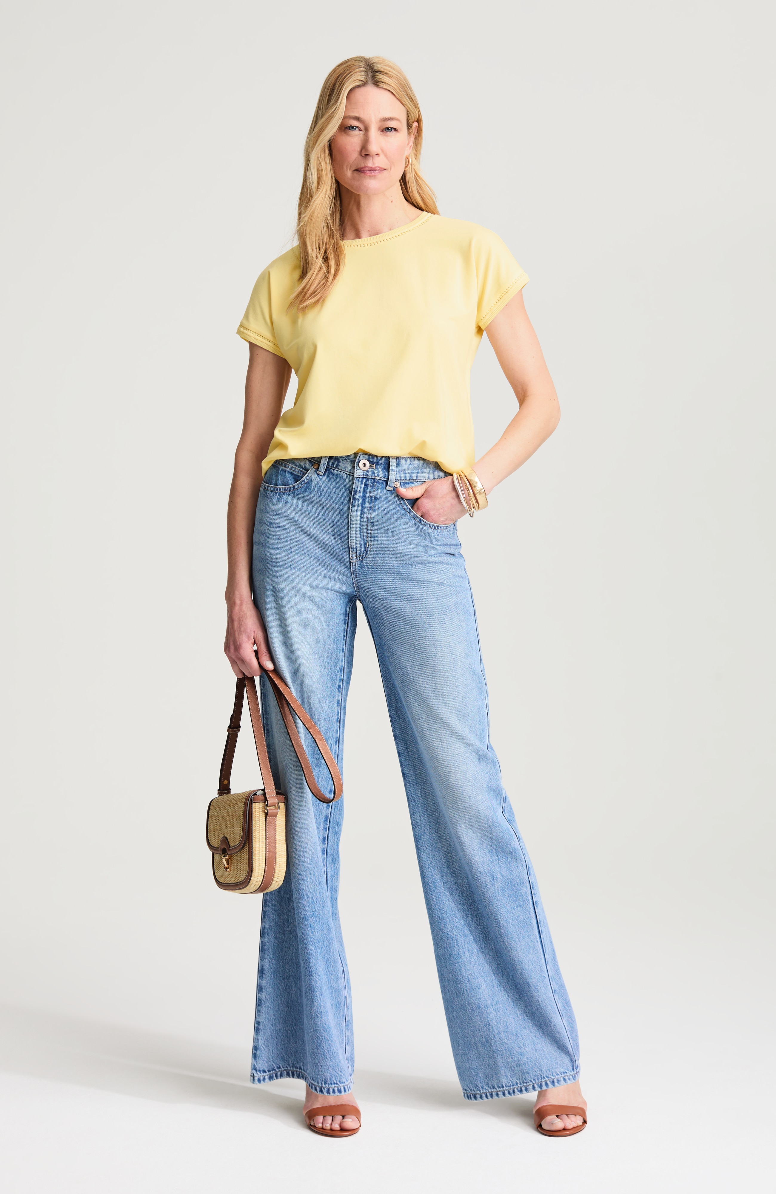 KNIT EXTENDED-CAP-SLEEVE TOP | JJill