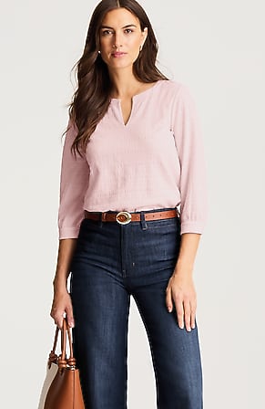 Image for Crinkle-Textured A-Line Top