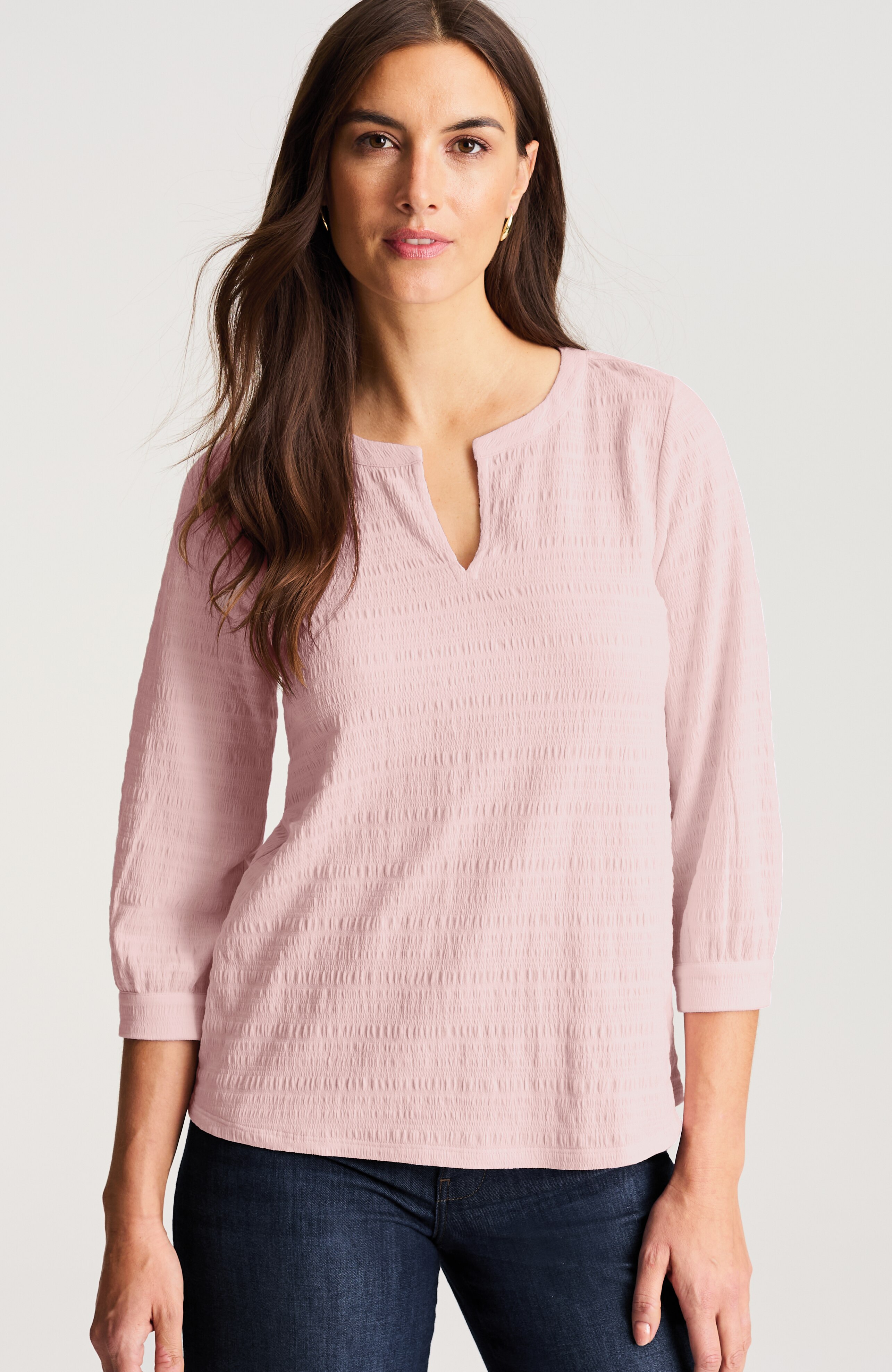Crinkle-Textured A-Line Top | JJill
