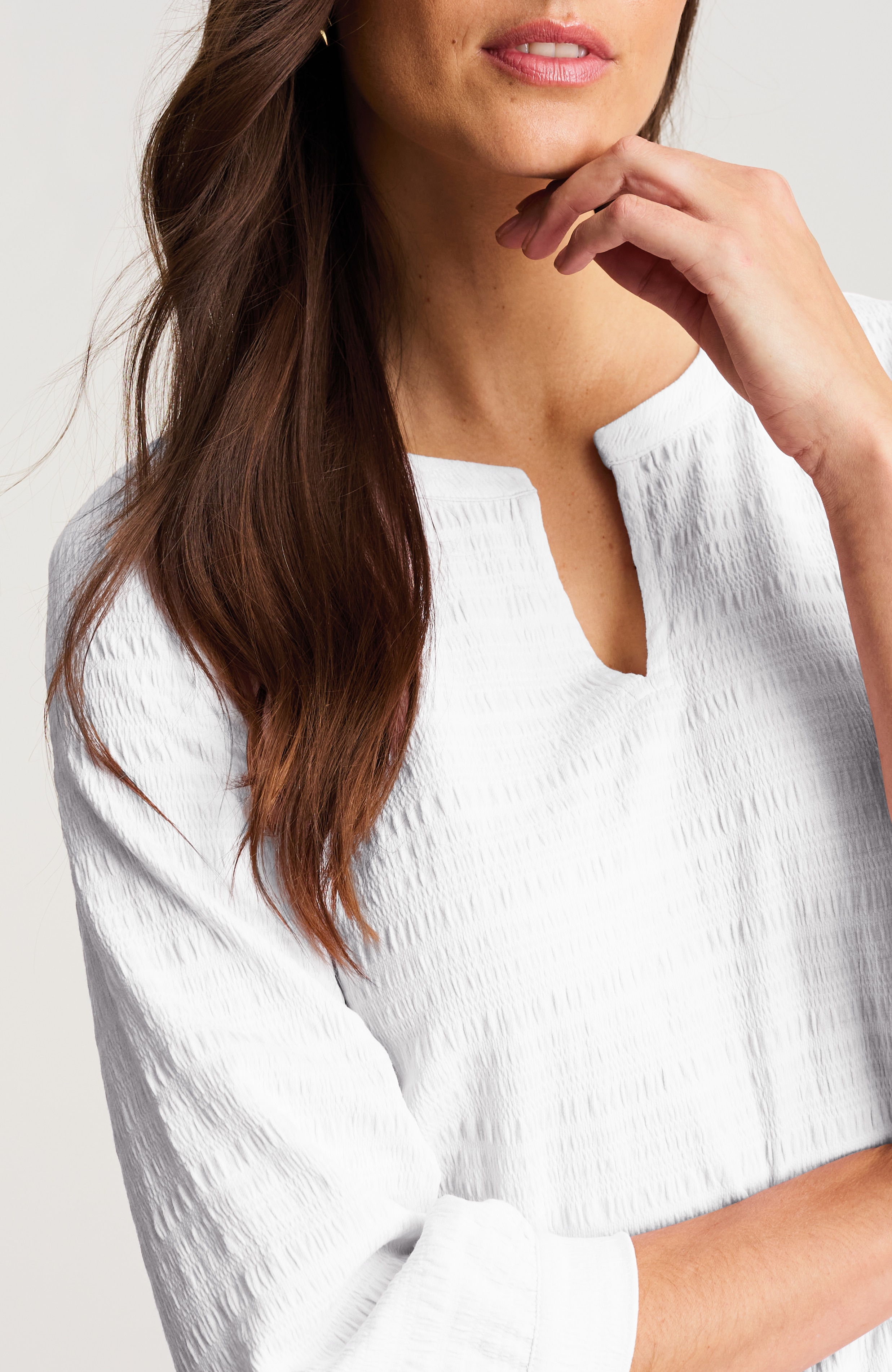 CRINKLE-TEXTURED A-LINE TOP | JJill