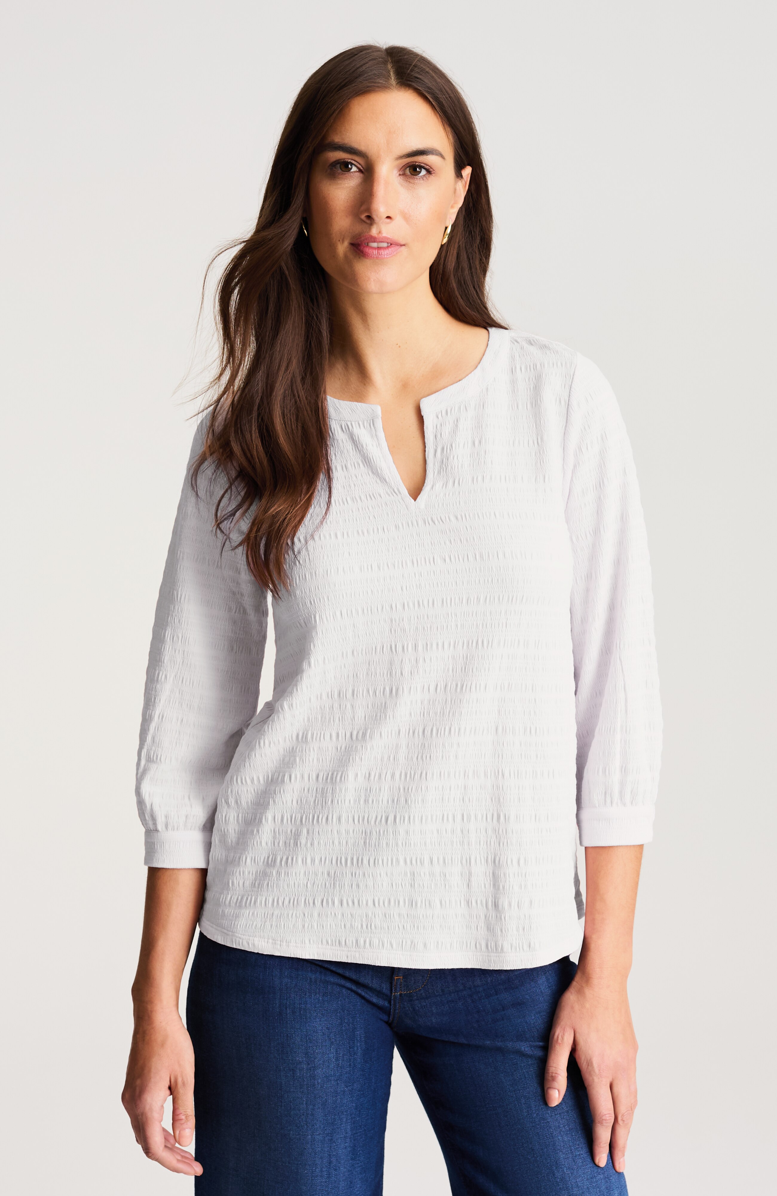 CRINKLE-TEXTURED A-LINE TOP | JJill