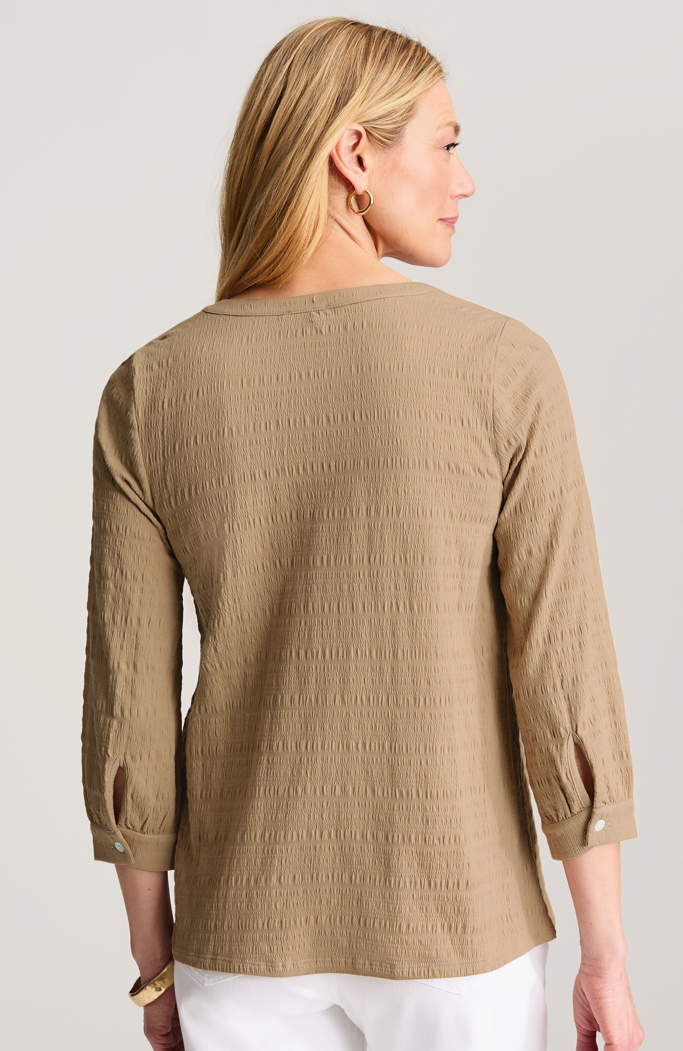 Crinkle-Textured A-Line Top | JJill