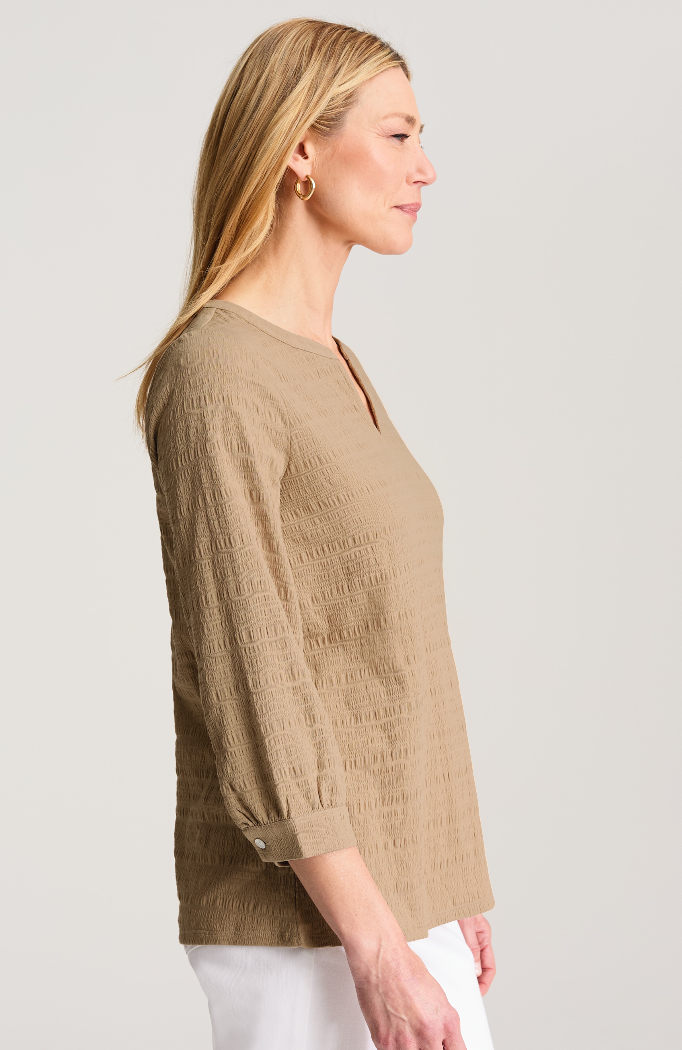Crinkle-Textured A-Line Top | JJill