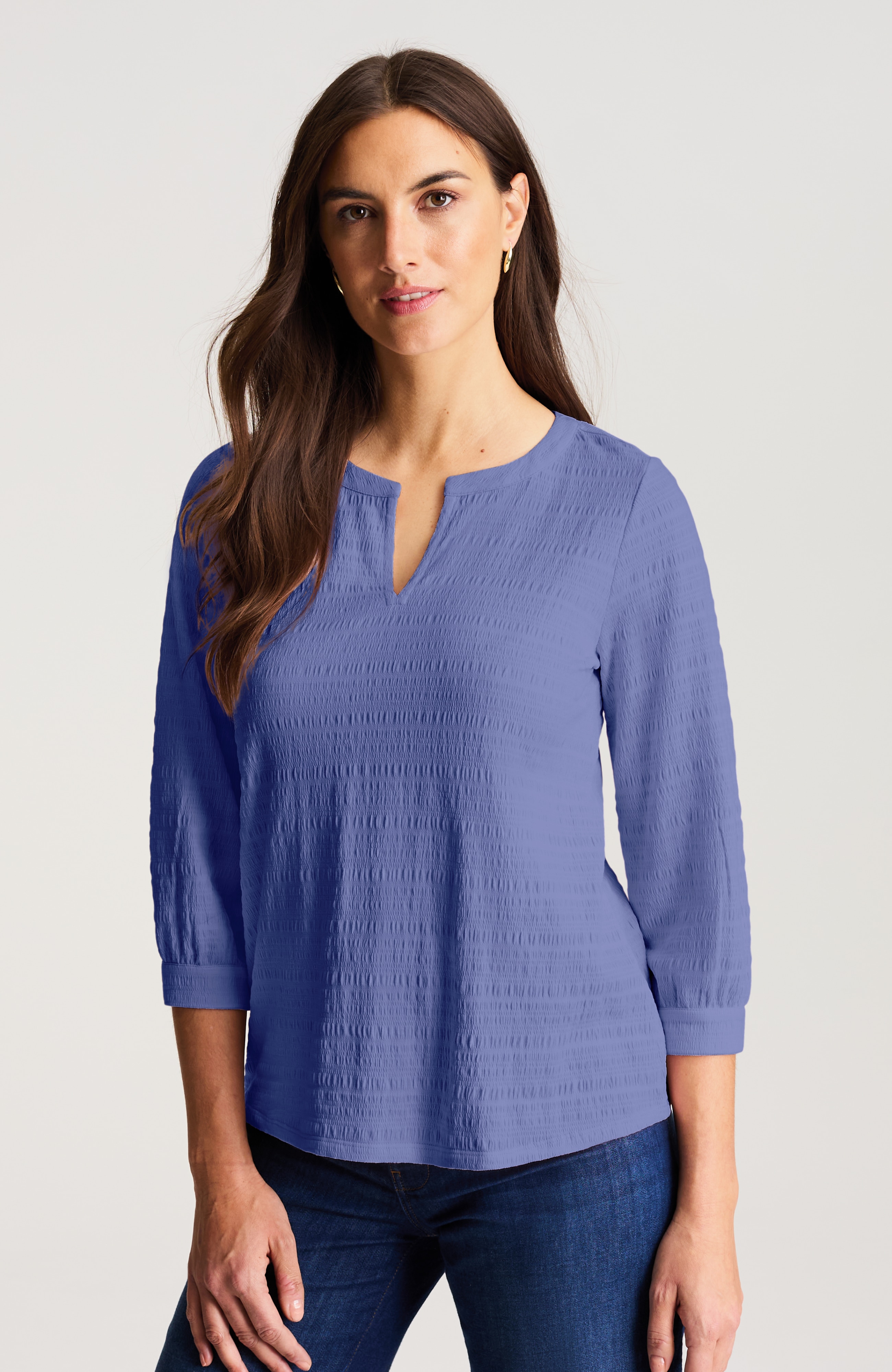 crinkle-textured a-line top