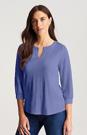 Image for Crinkle-Textured A-Line Top