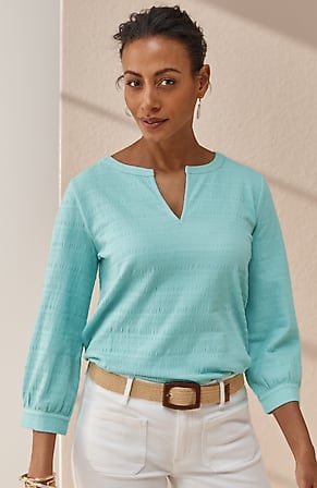 Image for Crinkle-Textured A-Line Top