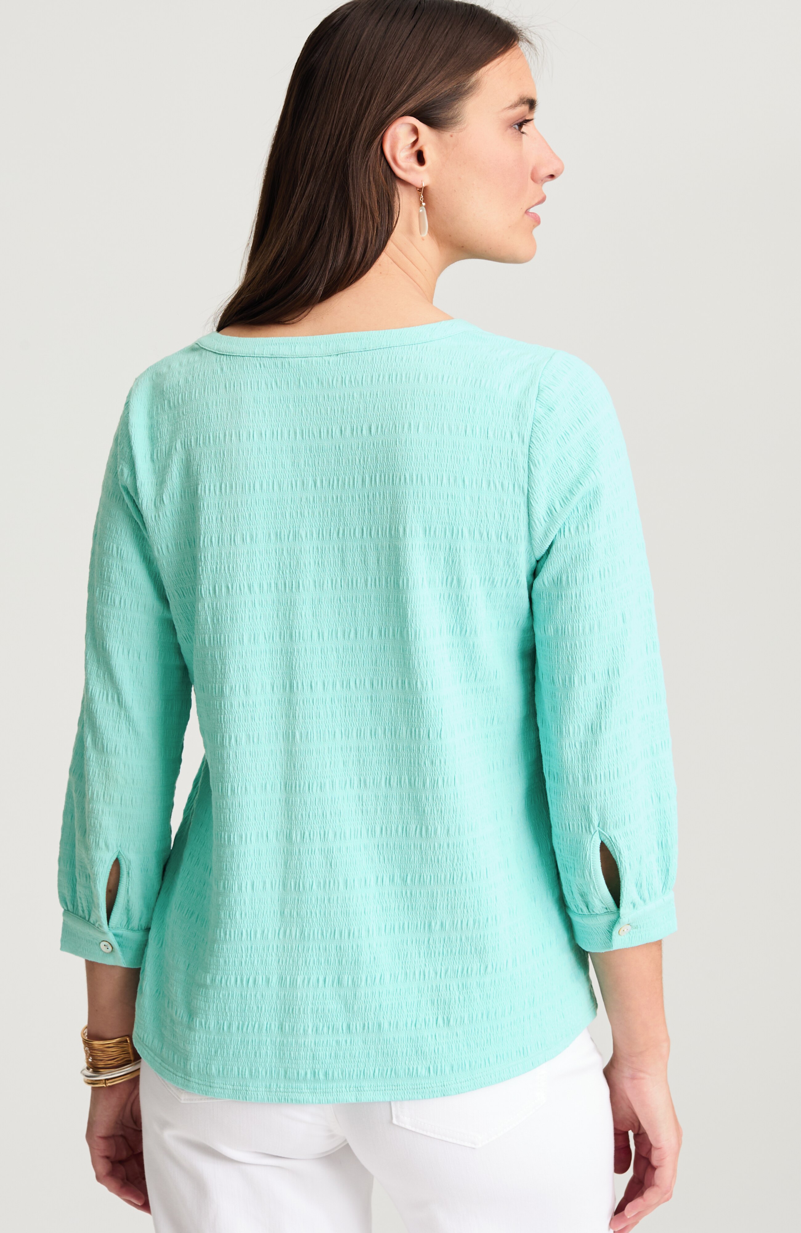 Crinkle-Textured A-Line Top | JJill