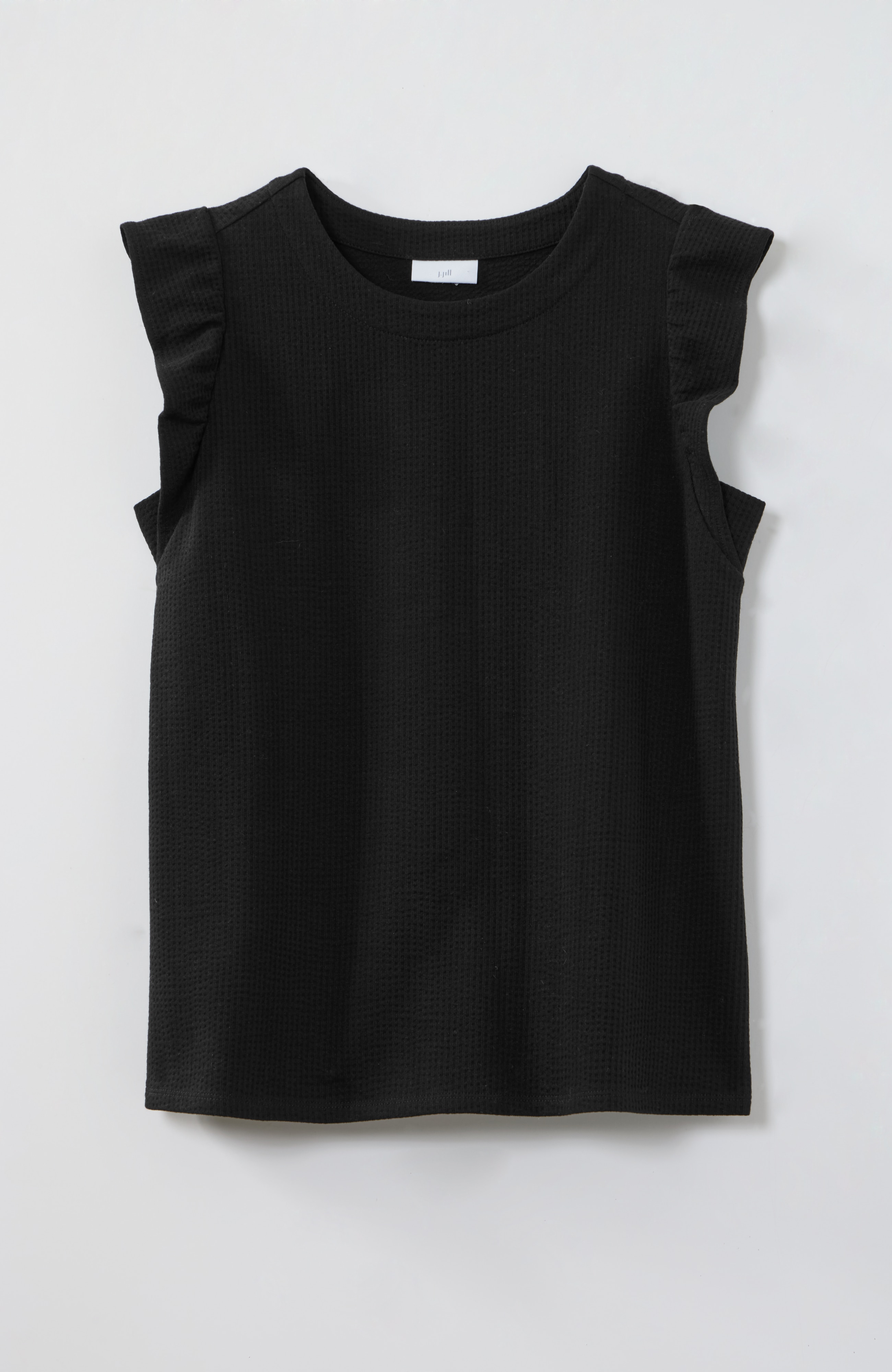 textured ruffle-sleeve top