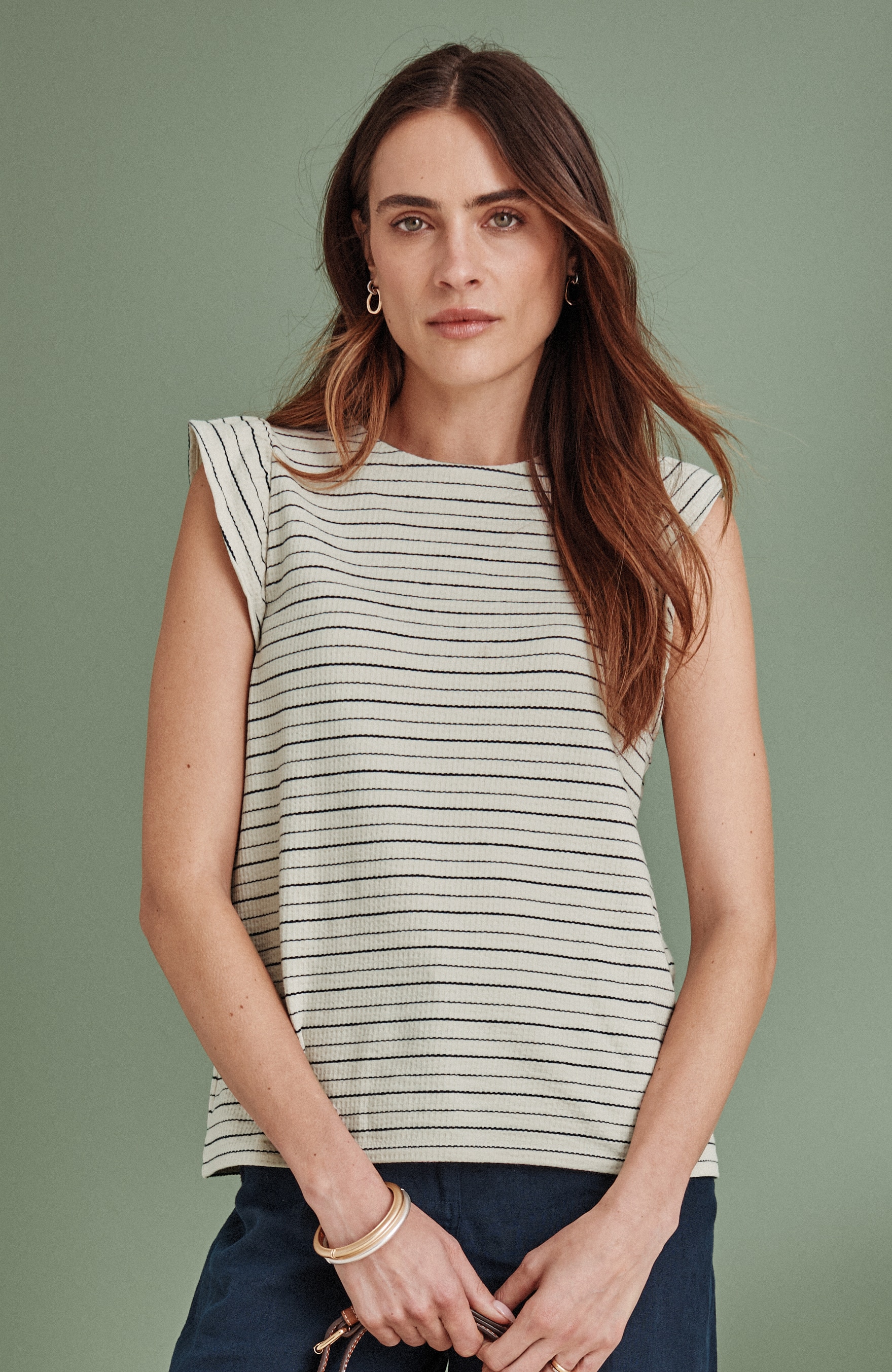 Textured Ruffle-Sleeve Top | JJill