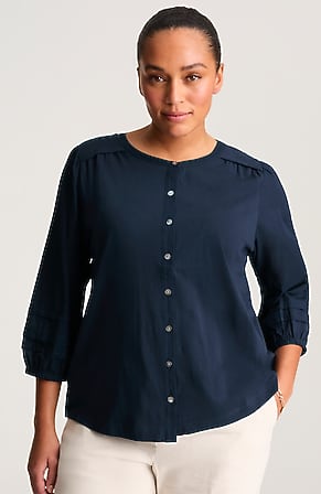 Image for Pintucked Mixed-Media Top