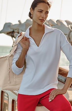 Image for Relaxed Johnny-Collared Top