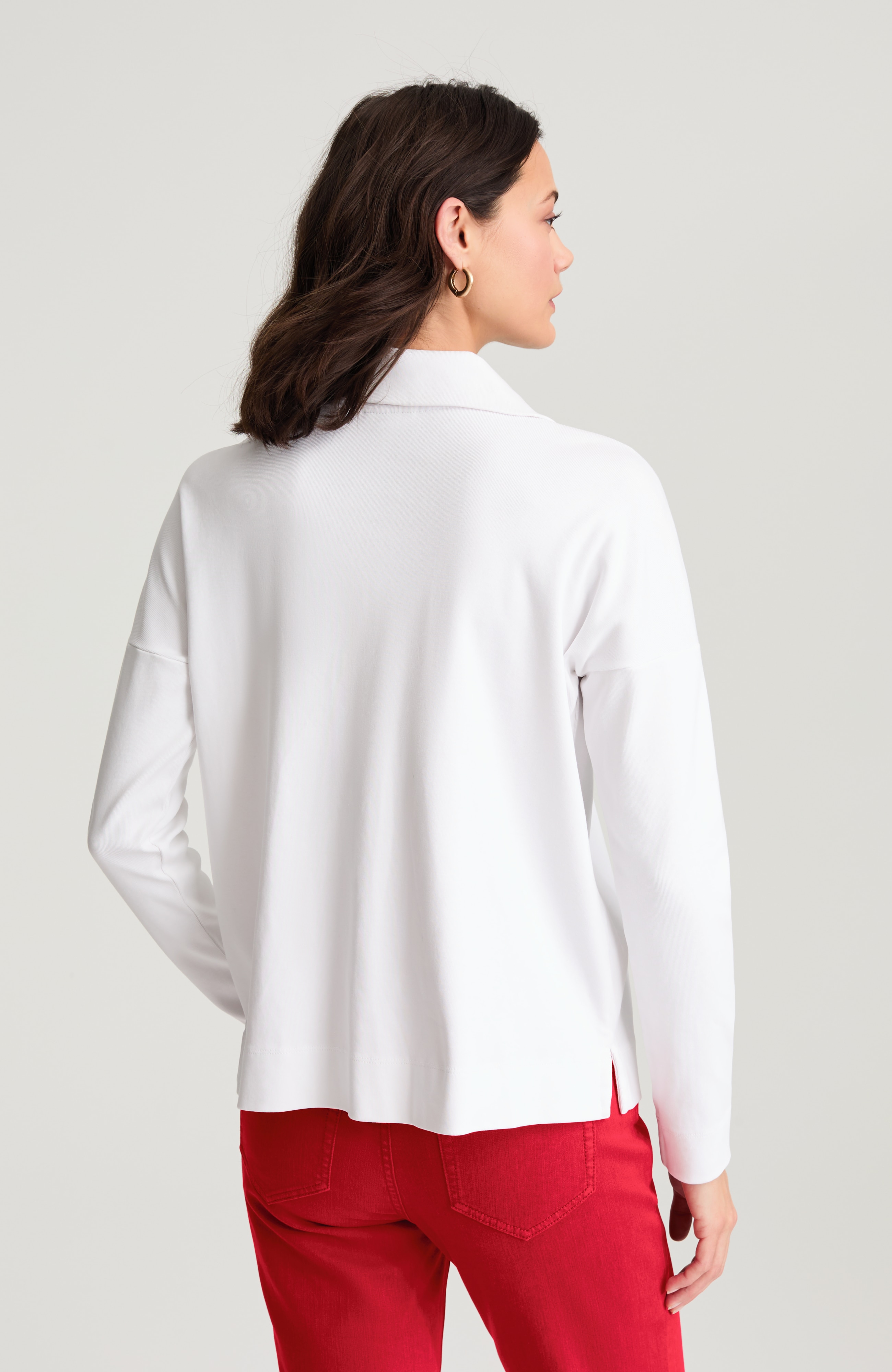 relaxed johnny-collared top