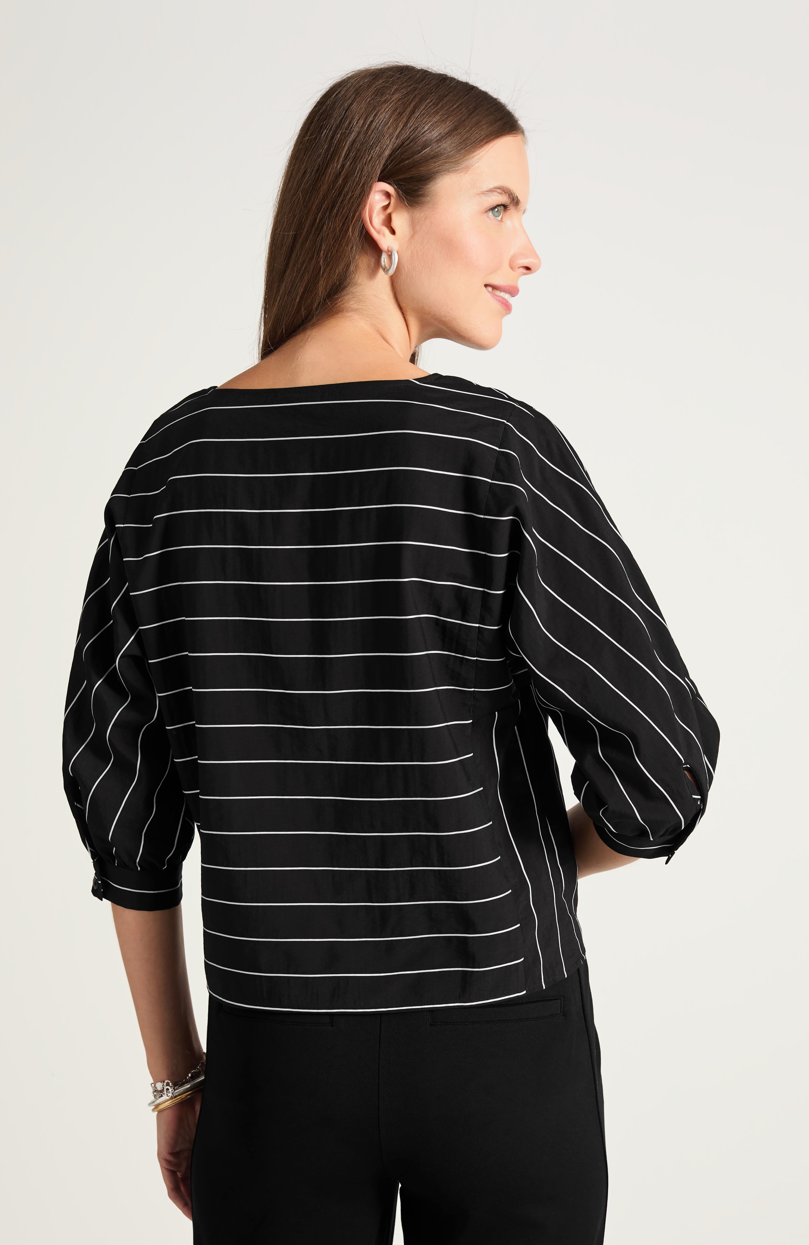 mixed-stripes top