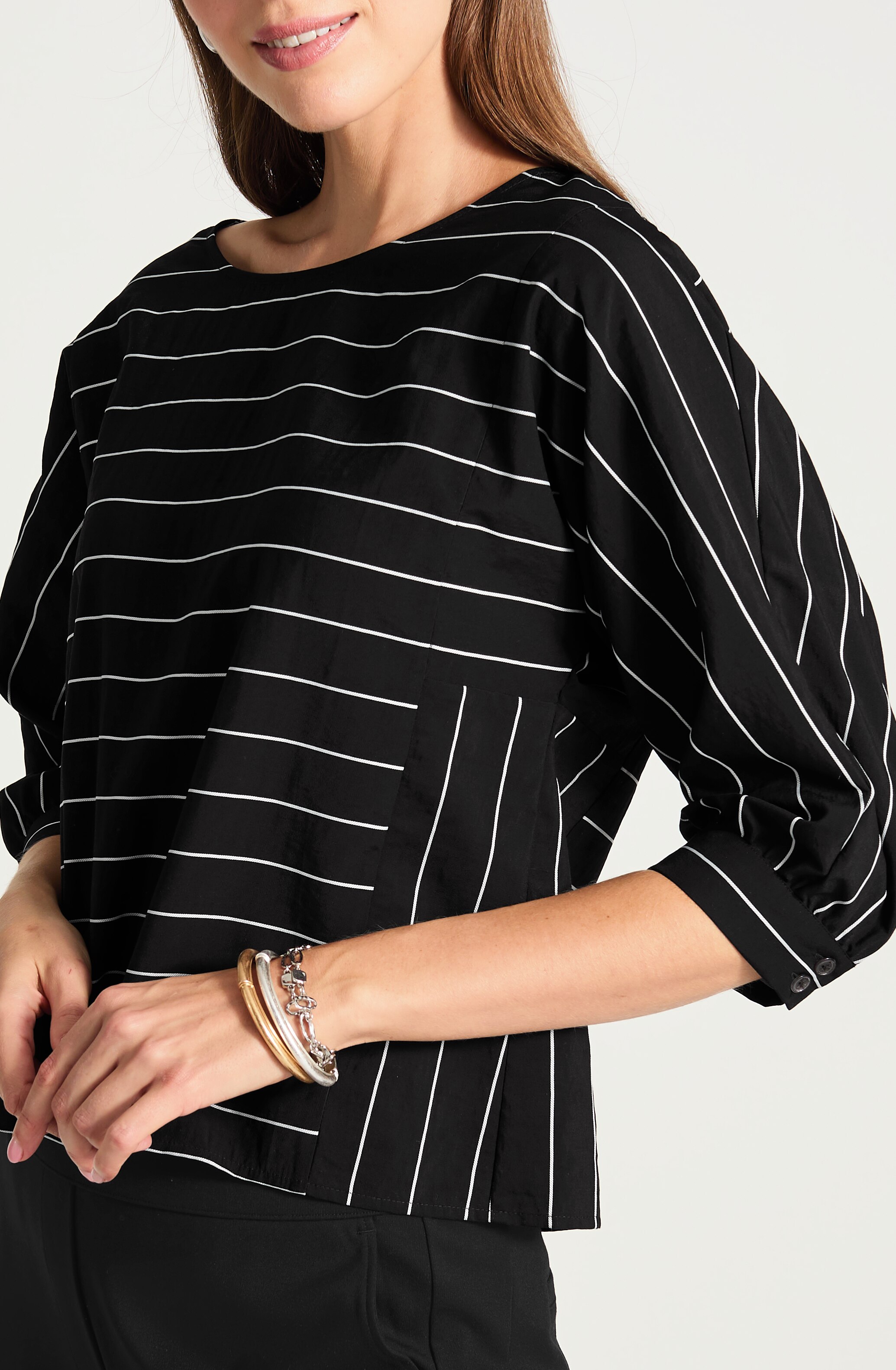 mixed-stripes top