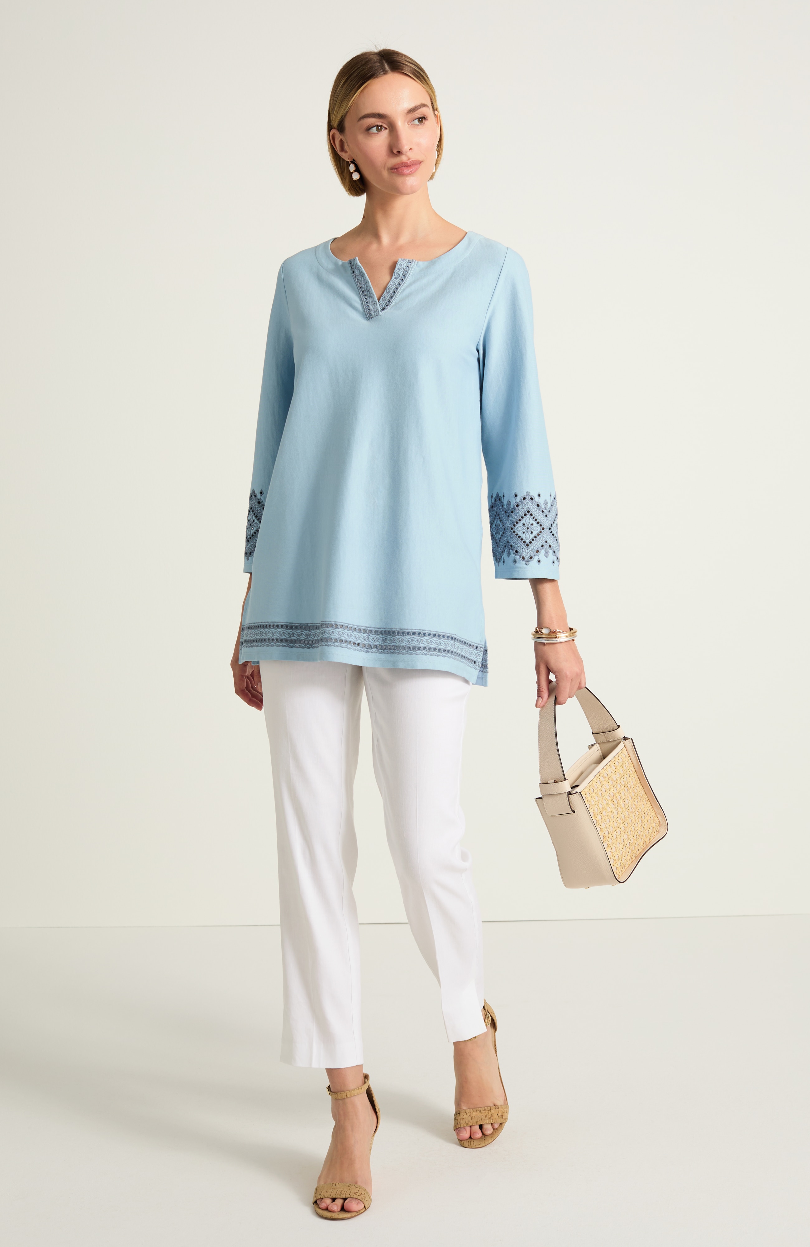 EMBROIDERED KNIT TUNIC | JJill