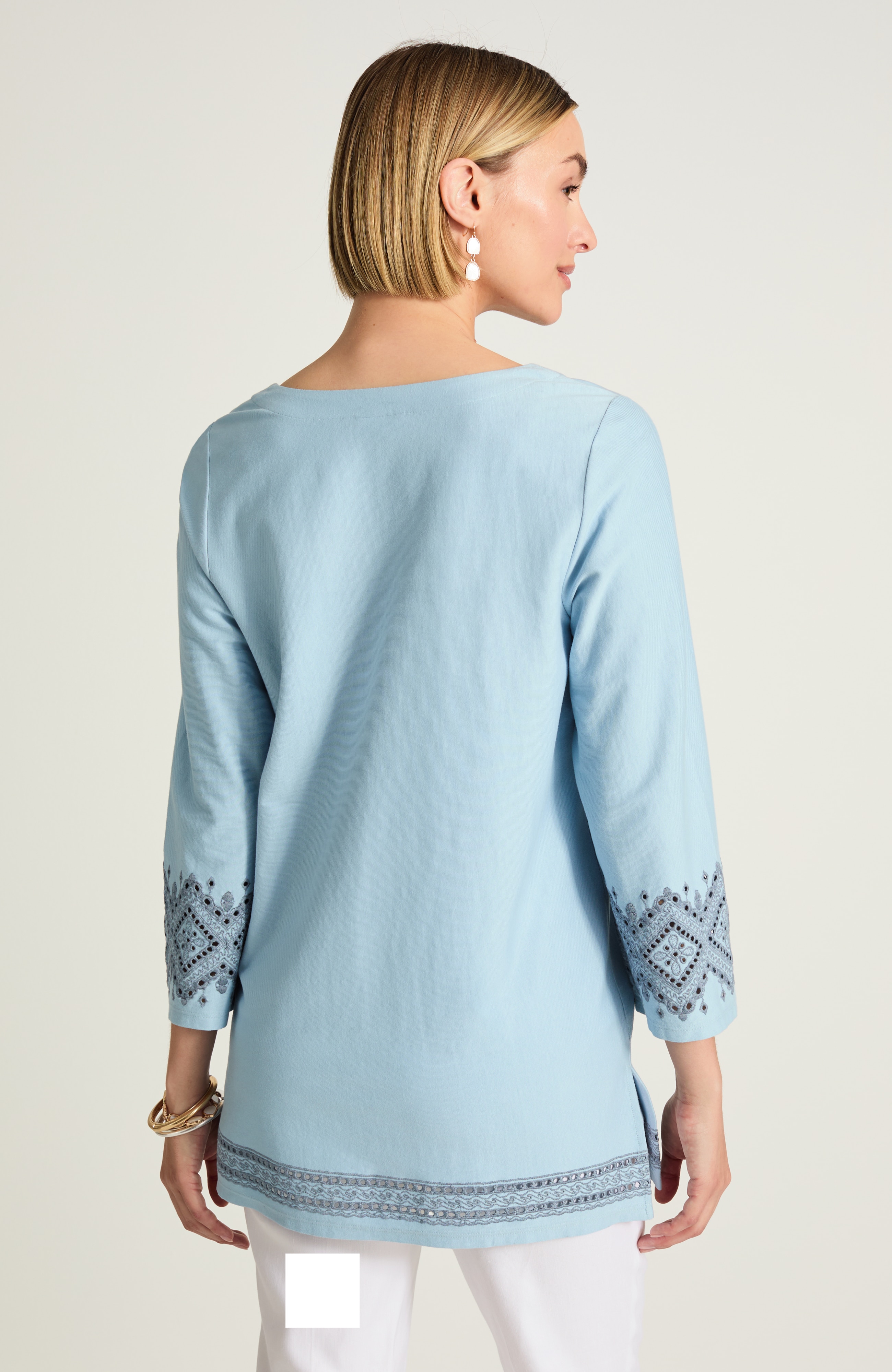 embroidered knit tunic