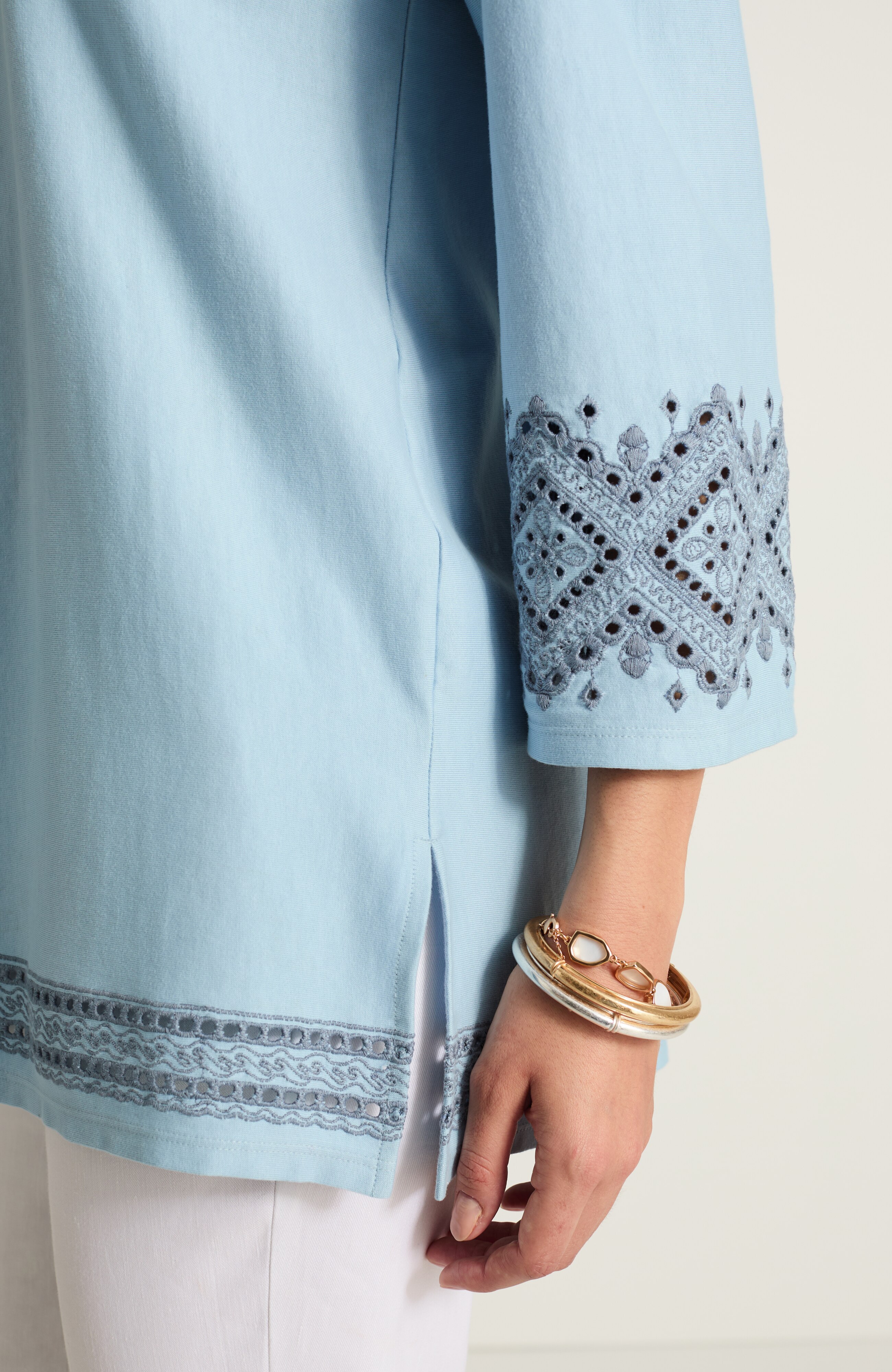 embroidered knit tunic