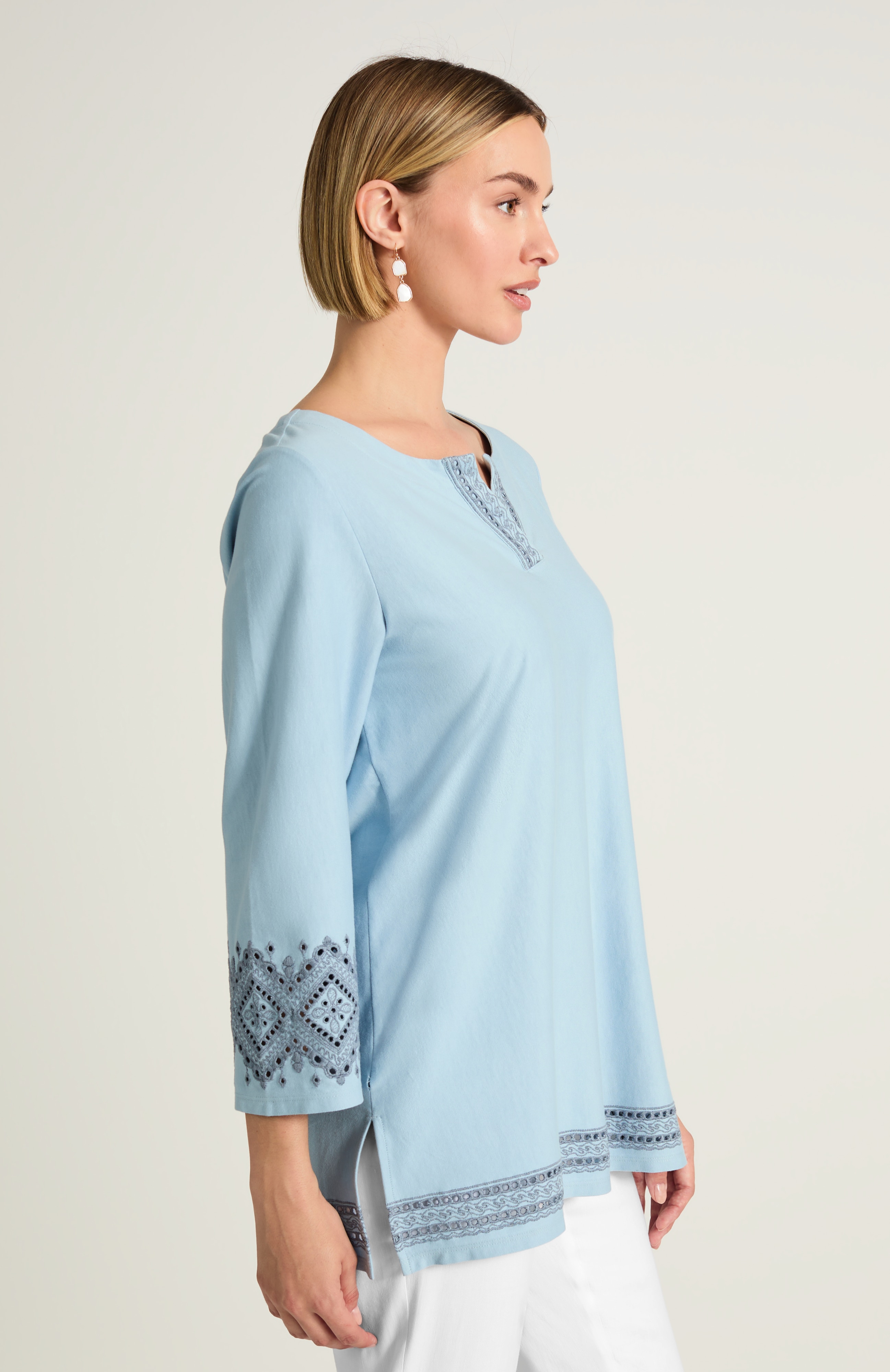 embroidered knit tunic