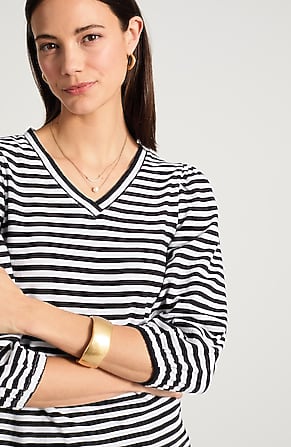 Image for V-Neck Elastic-Sleeve Top