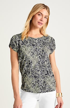 Image for Shirred Sleeve Top