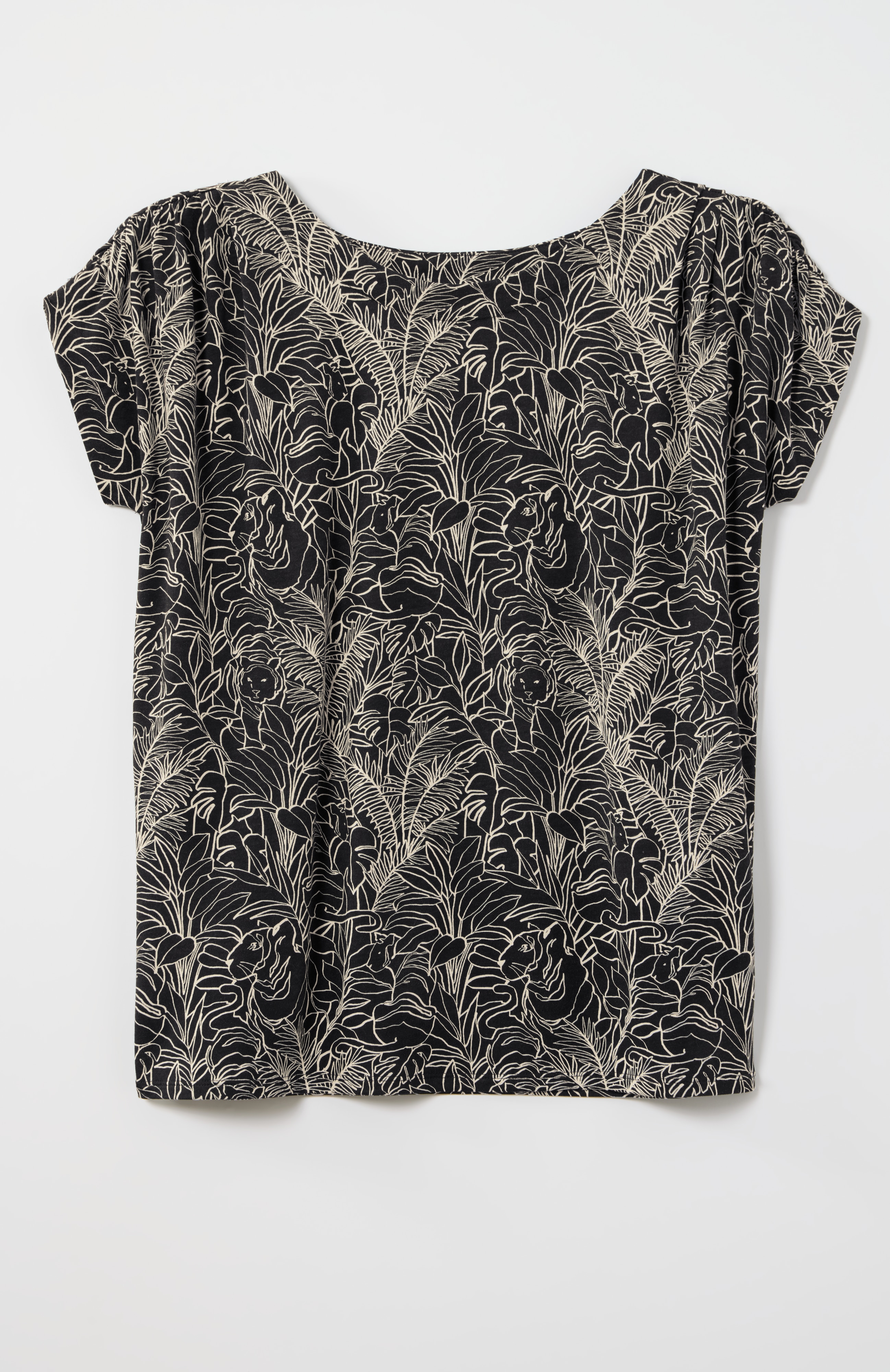 shirred sleeve top