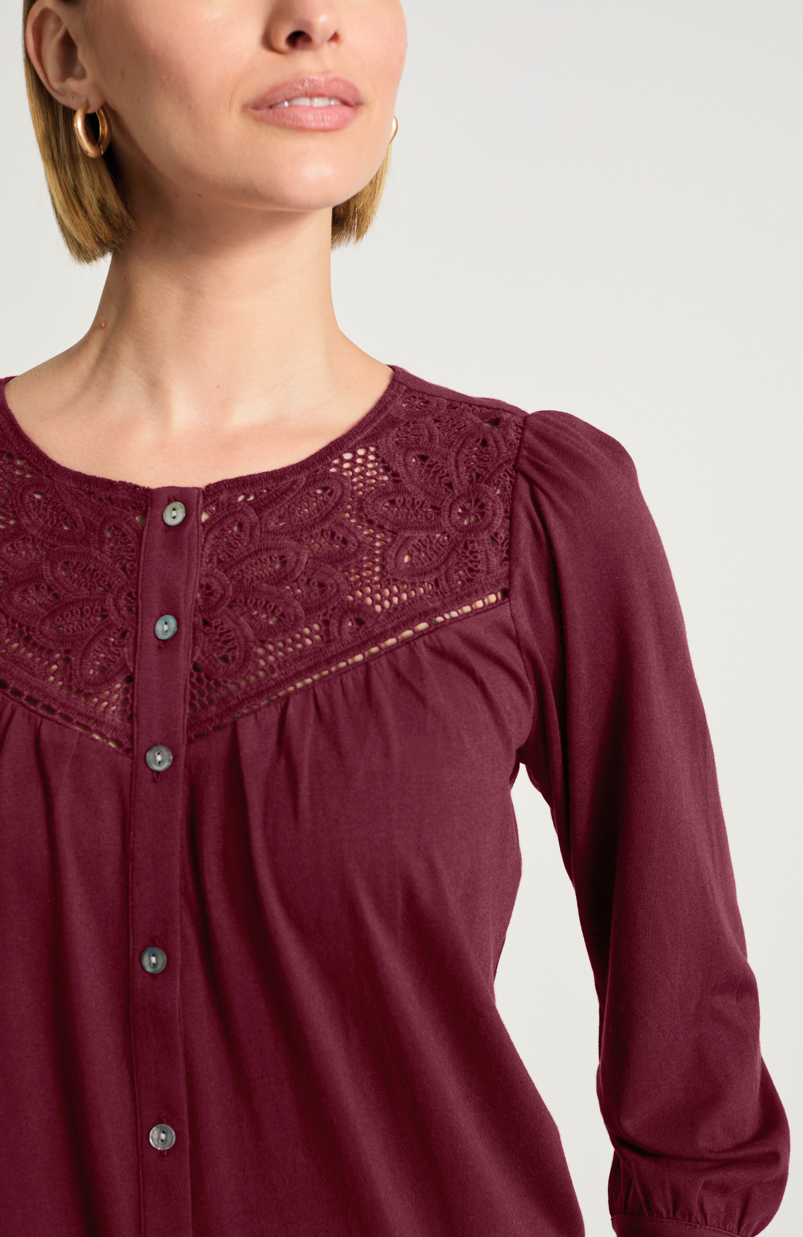mixed-media lace top