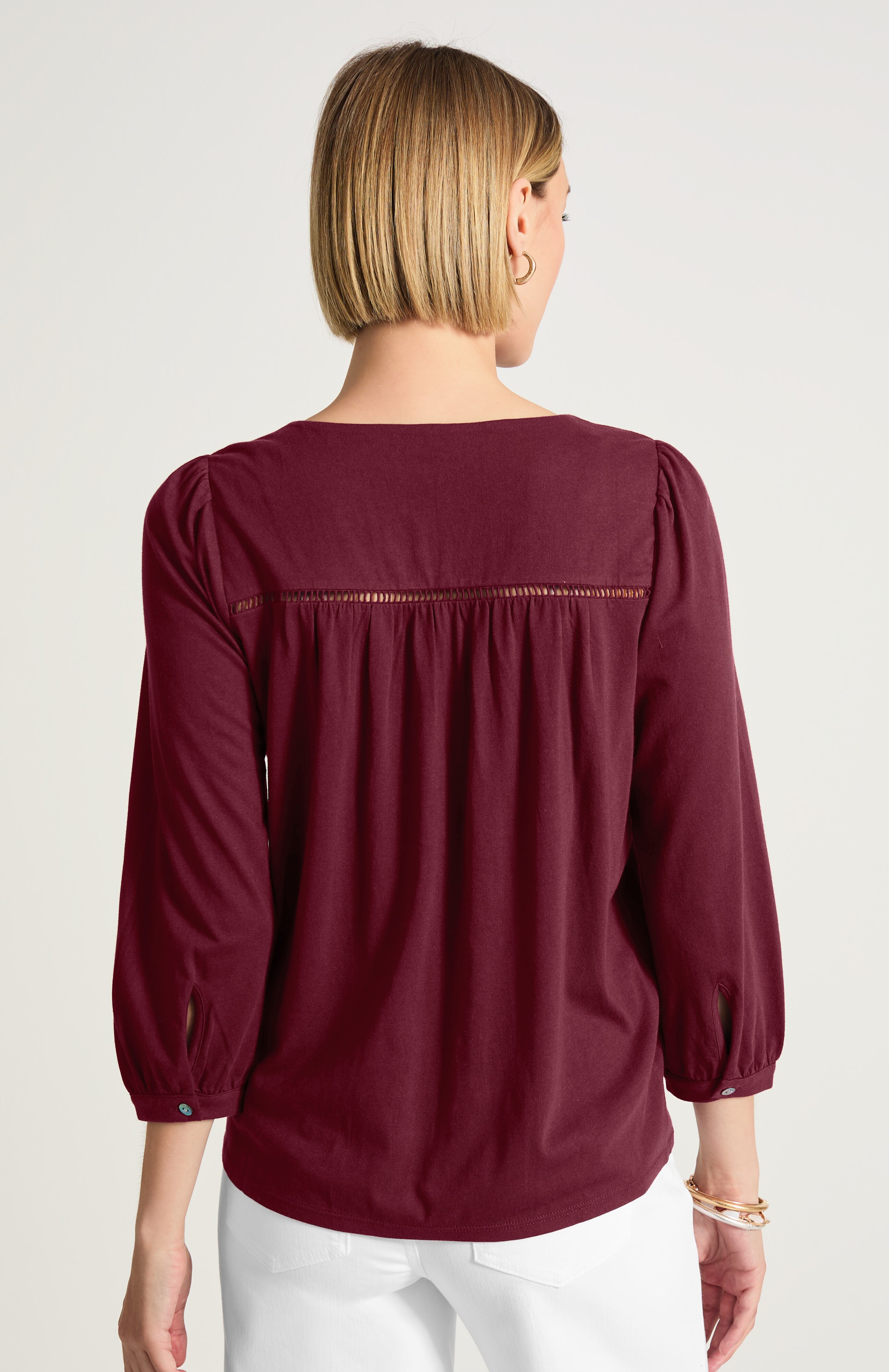 mixed-media lace top