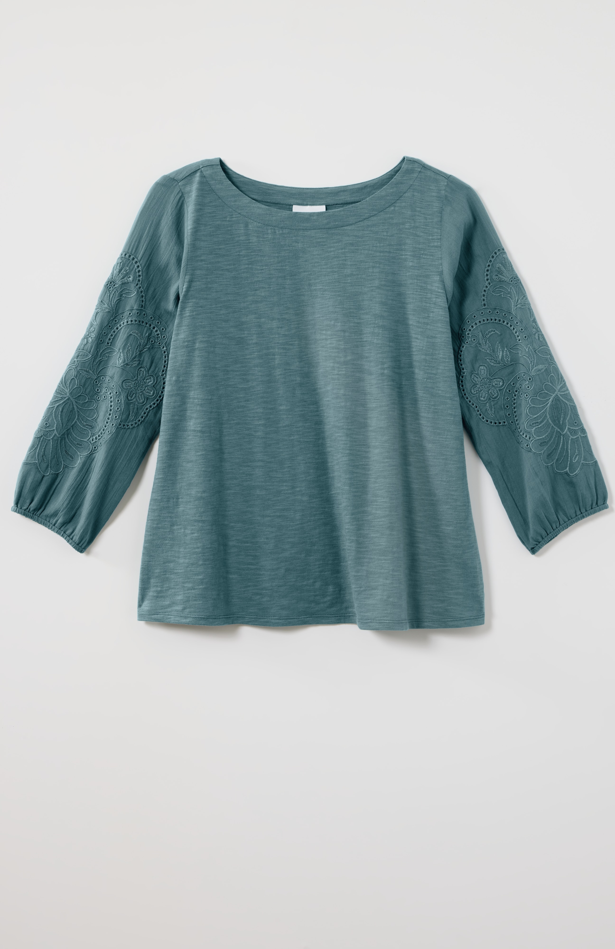 Mixed-Media Embroidered Top