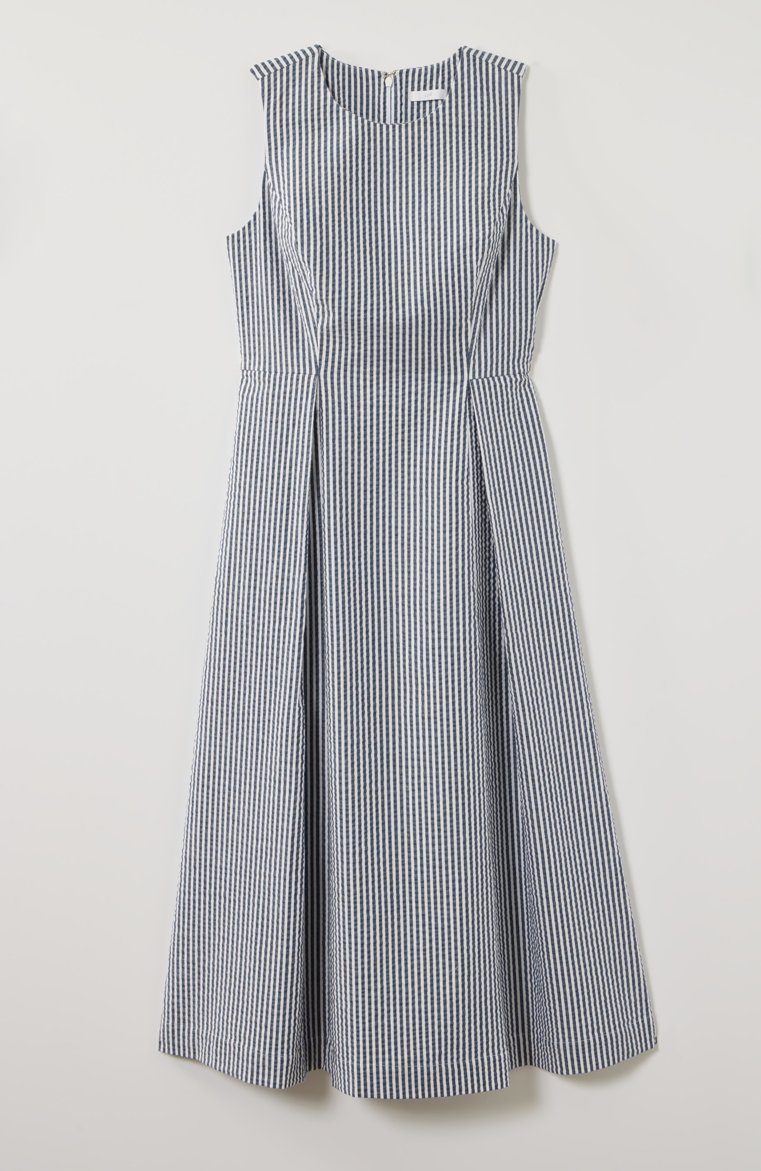 pleat-front a-line midi dress