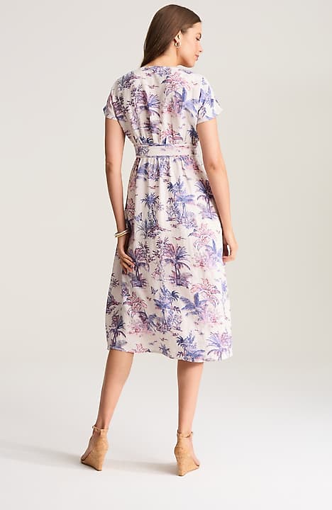 Women's Petite Printed Linen Midi Dress (Pale Rose Vintage Toile) (Size: XSP) | J.Jill Women's Petite Printed Linen Midi Dress (Pale Rose Vintage Toile) (Size: XSP) | J.Jill