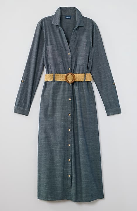 Belted Chambray Shirtdress | JJill