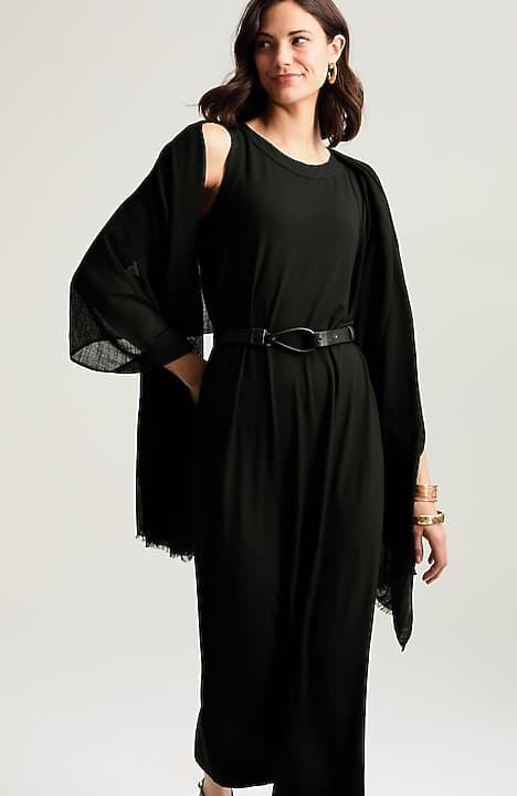 high neck knit maxi dress Women's Knit High-Neck Maxi Dress (Black) (Size: S)