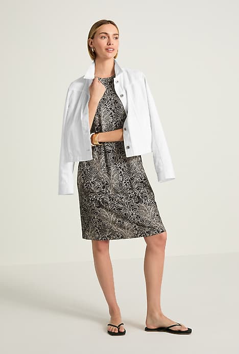 a line shift dresses Printed A-Line Shift Dress