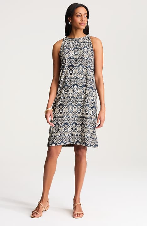 shift a line dress PRINTED A-LINE SHIFT DRESS