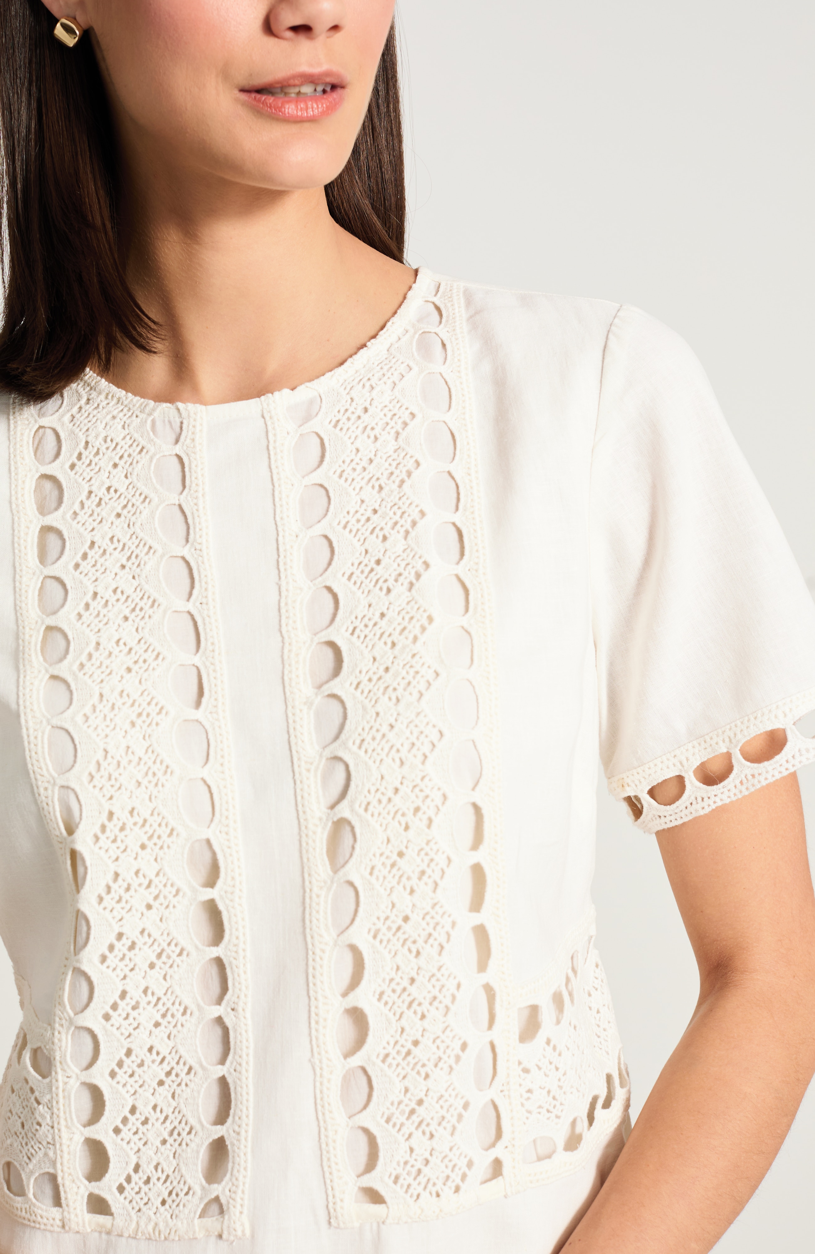 crochet-trim dress