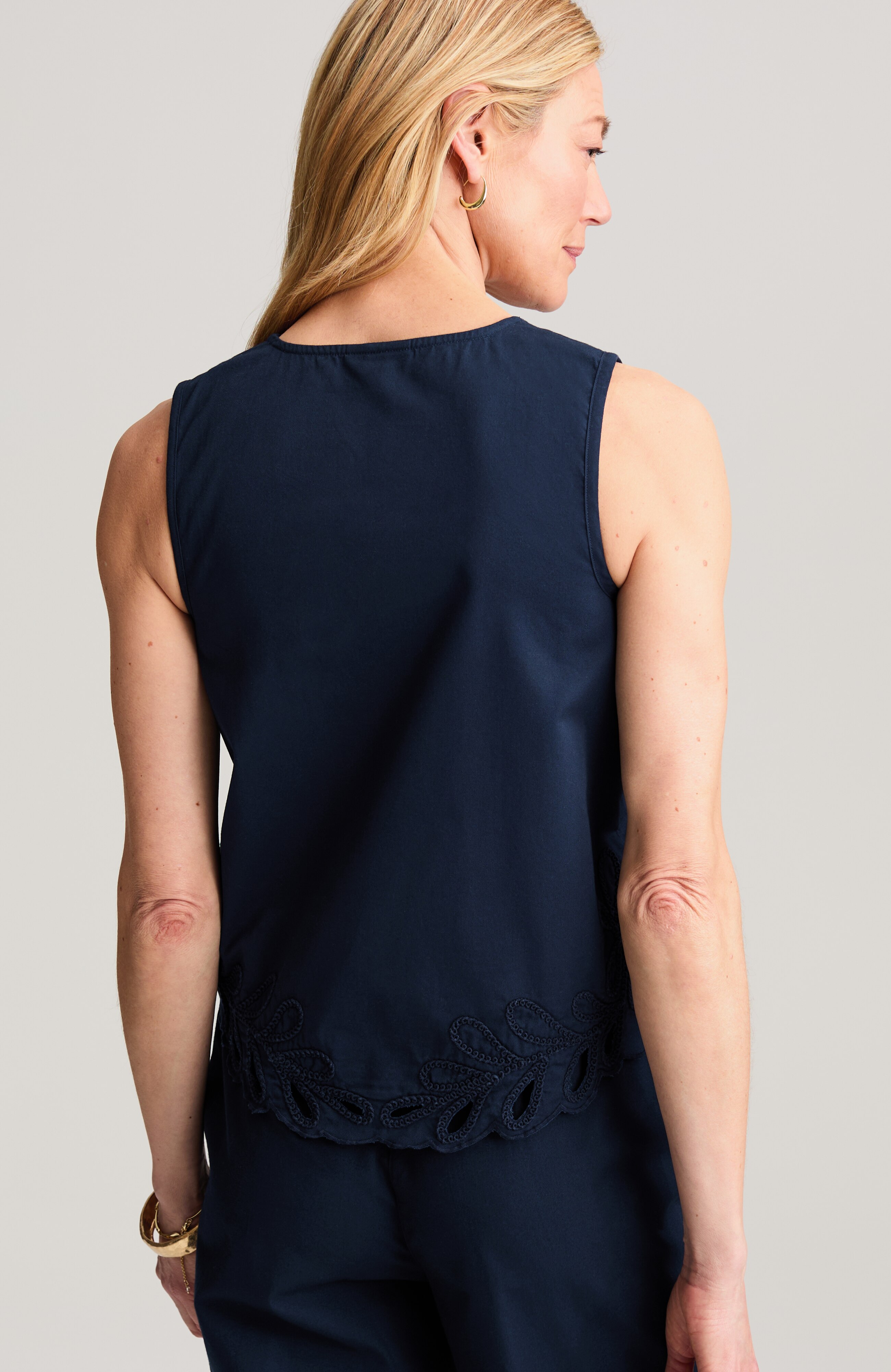 eyelet poplin tank