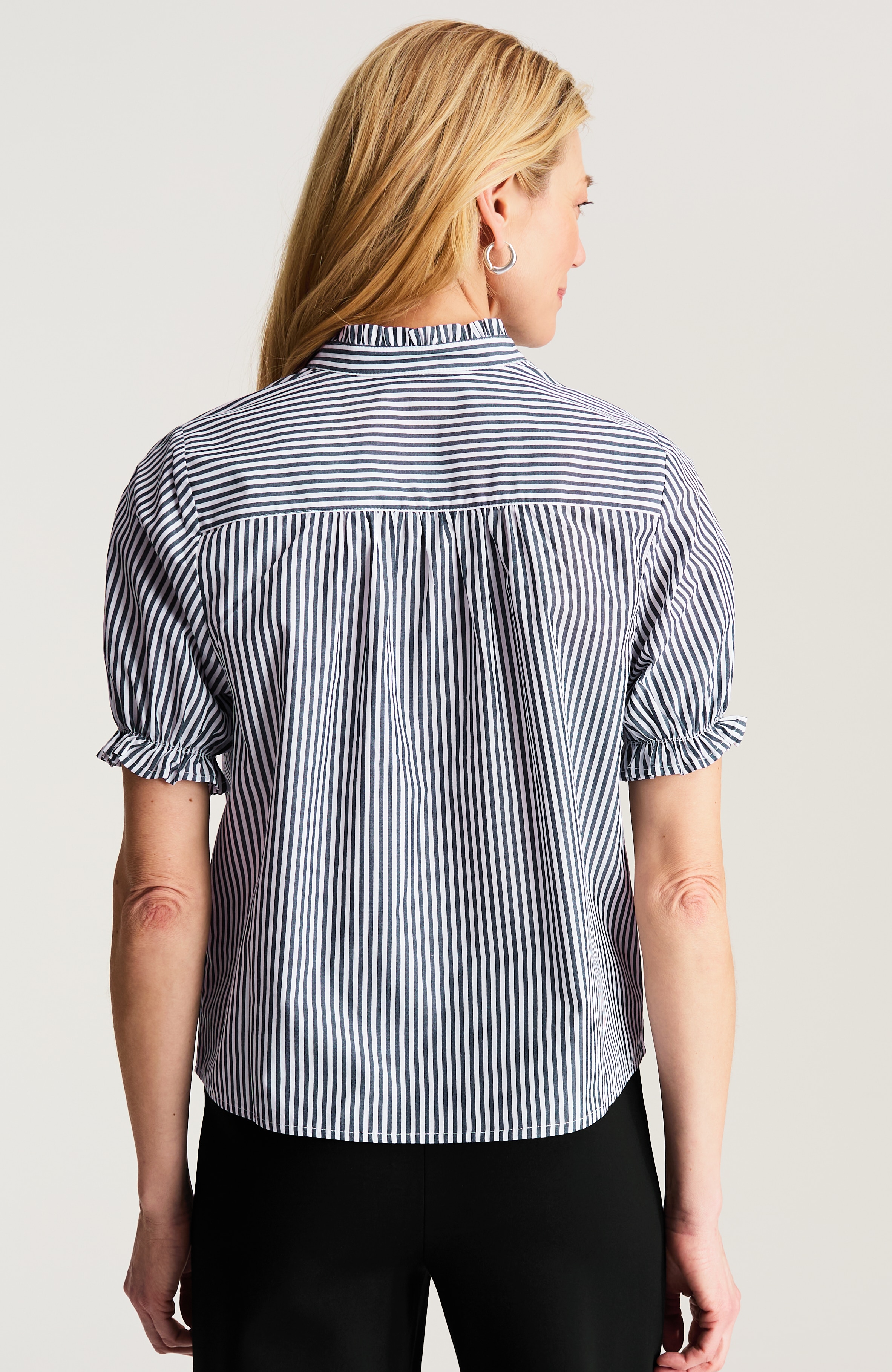 RUFFLED COTTON-POPLIN TOP | JJill