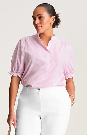 Image for Ruffled Cotton-Poplin Top